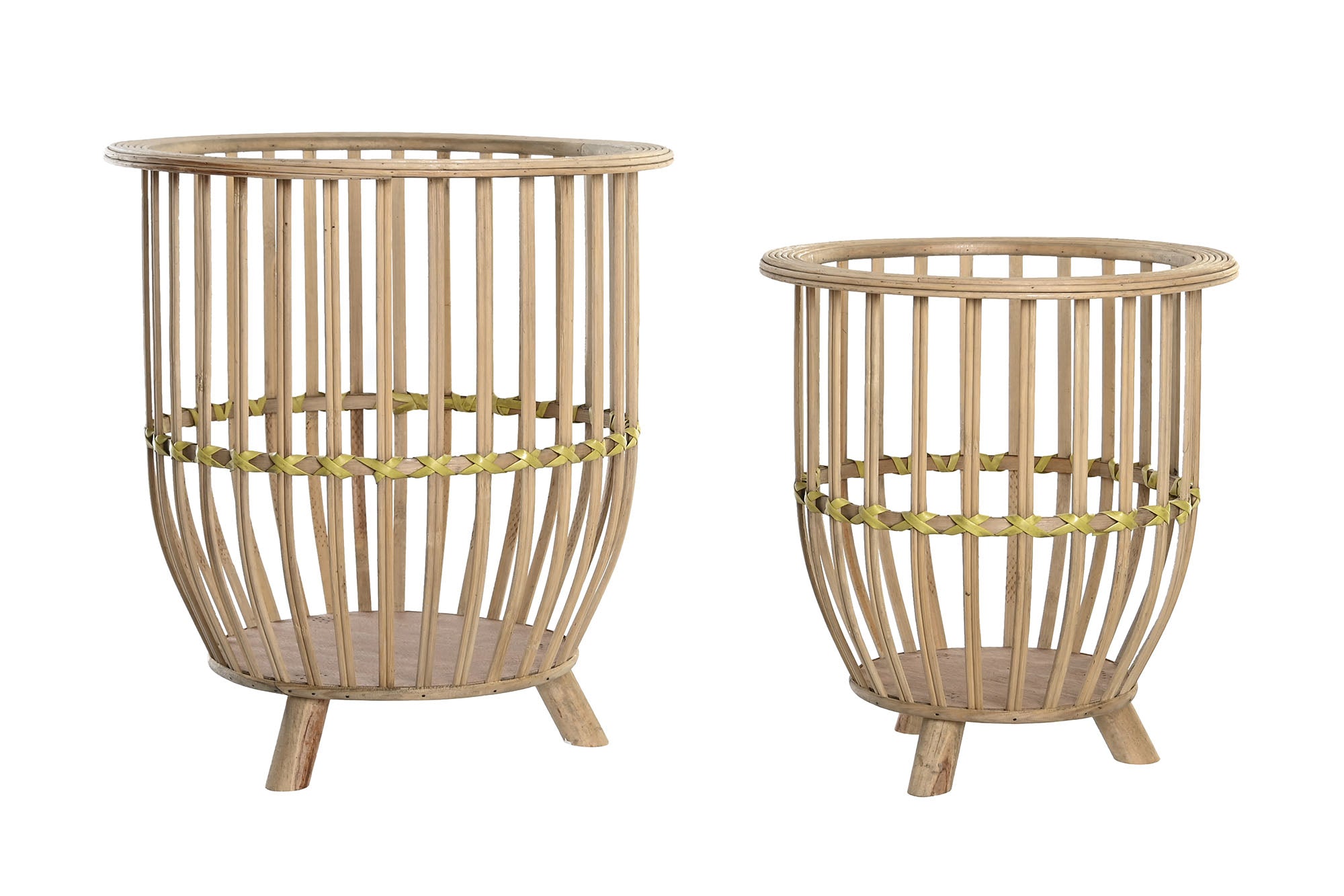 MACETERO SET 2 BAMBU 35X35X37 NATURAL MARRON CLARO - Imagen 3