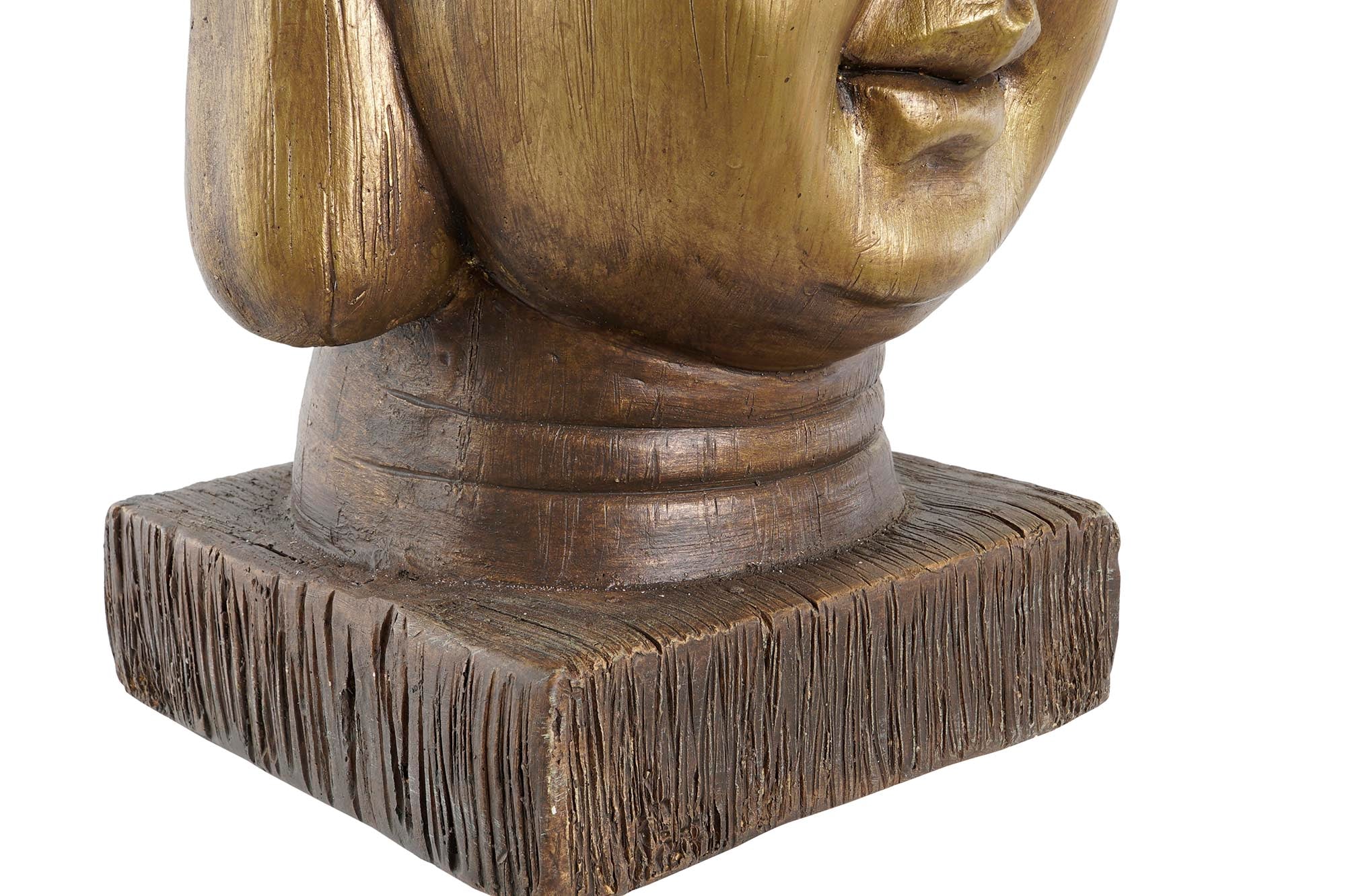 MACETERO FIBRA VIDRIO 25X25X36 BUDA ENVEJECIDO - Imagen 2