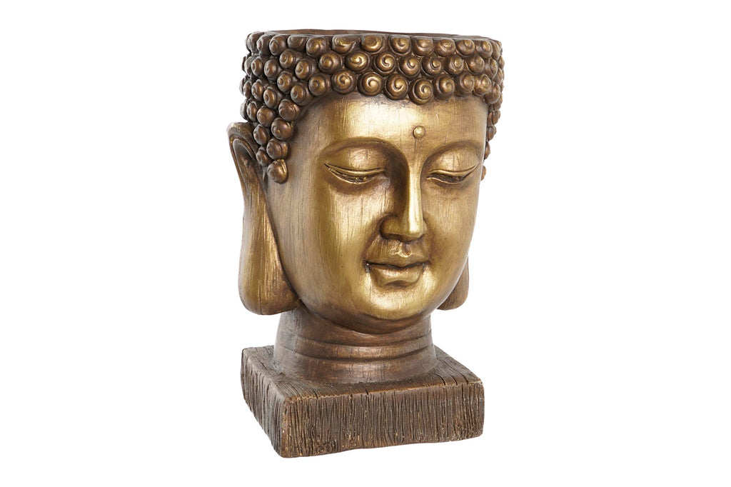 MACETERO FIBRA VIDRIO 25X25X36 BUDA ENVEJECIDO - Imagen 1