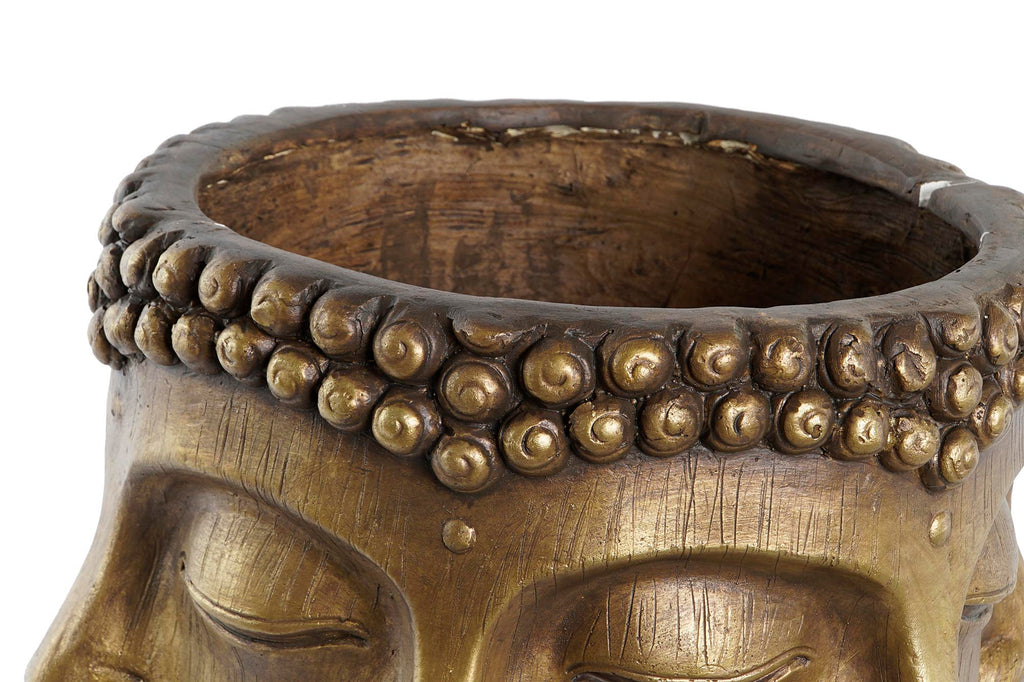 MACETERO MAGNESIA 30X34X30 BUDA ENVEJECIDO DORADO - Imagen 1