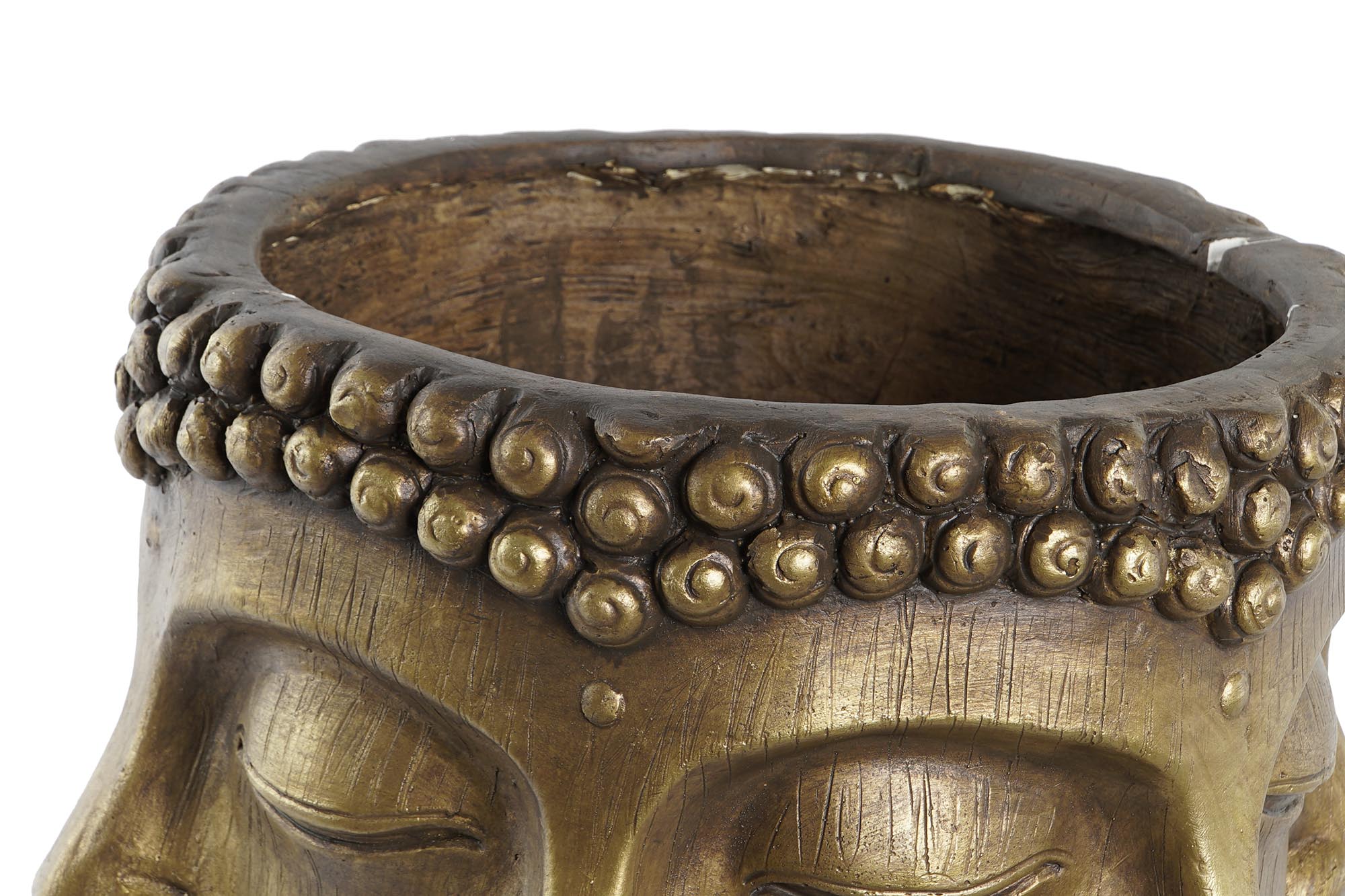 MACETERO MAGNESIA 30X34X30 BUDA ENVEJECIDO DORADO - Imagen 1