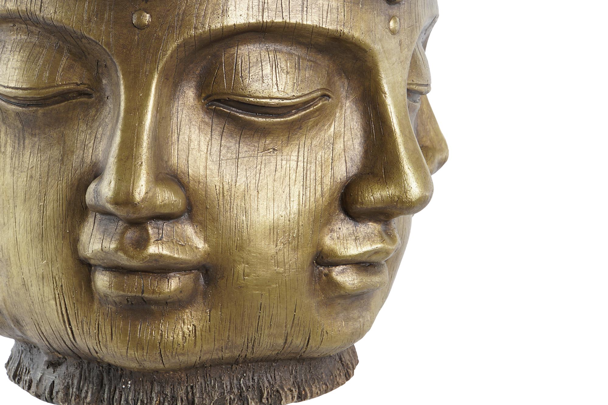 MACETERO MAGNESIA 30X34X30 BUDA ENVEJECIDO DORADO - Imagen 3