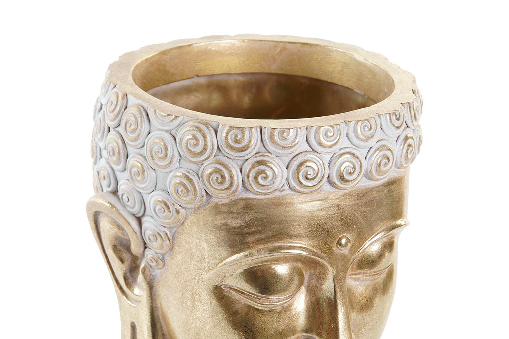 MACETERO RESINA 17,5X17,5X21 BUDA DORADO - Imagen 2