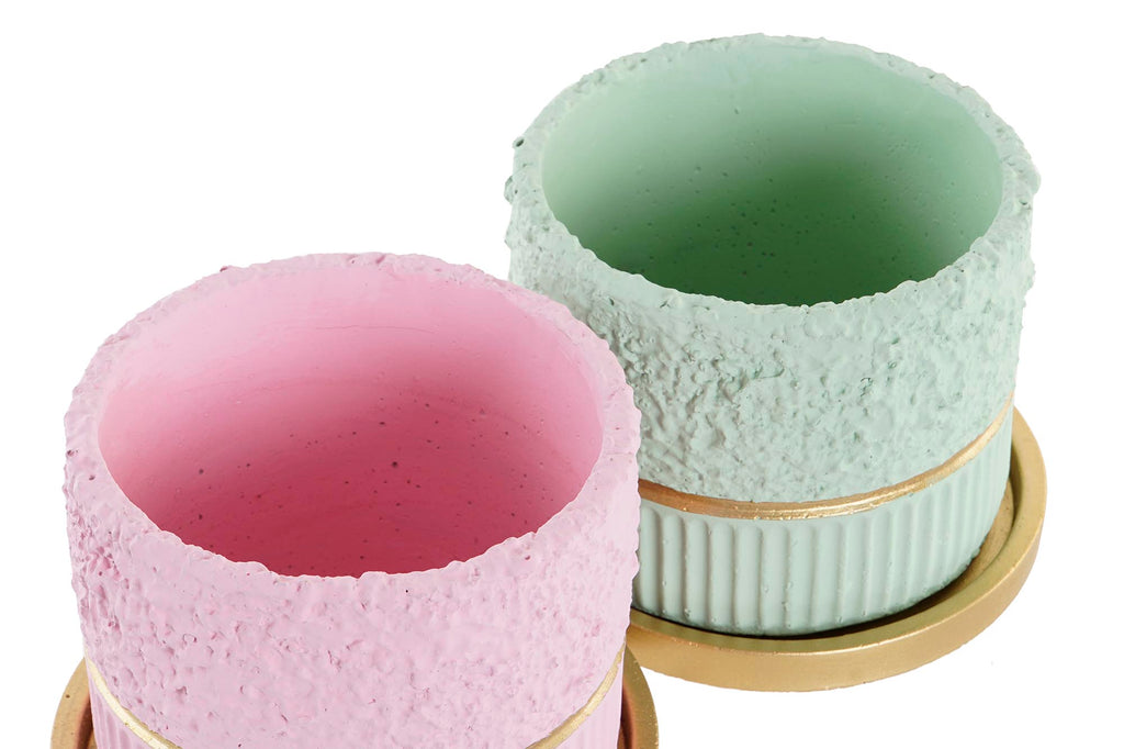 MACETA SET 2 CEMENTO 20X20X16,5 RUGOSO 2 SURT. - Imagen 3