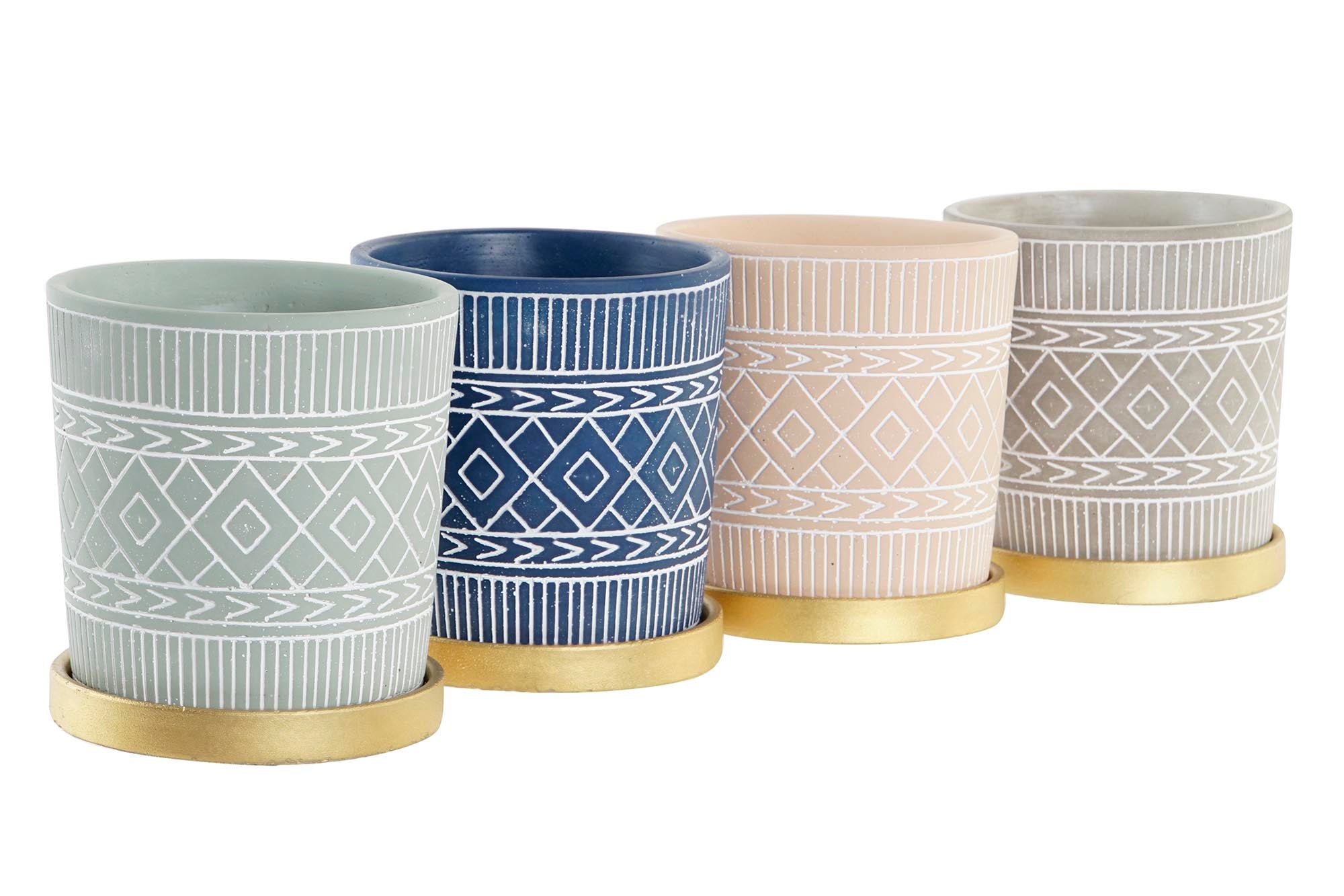 MACETA CEMENTO 13X13X14 CON PLATO 4 SURT. - Imagen 2