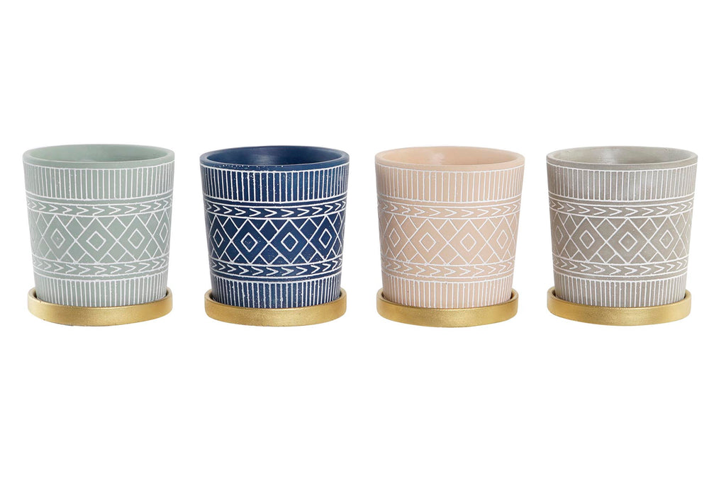 MACETA CEMENTO 13X13X14 CON PLATO 4 SURT. - Imagen 1