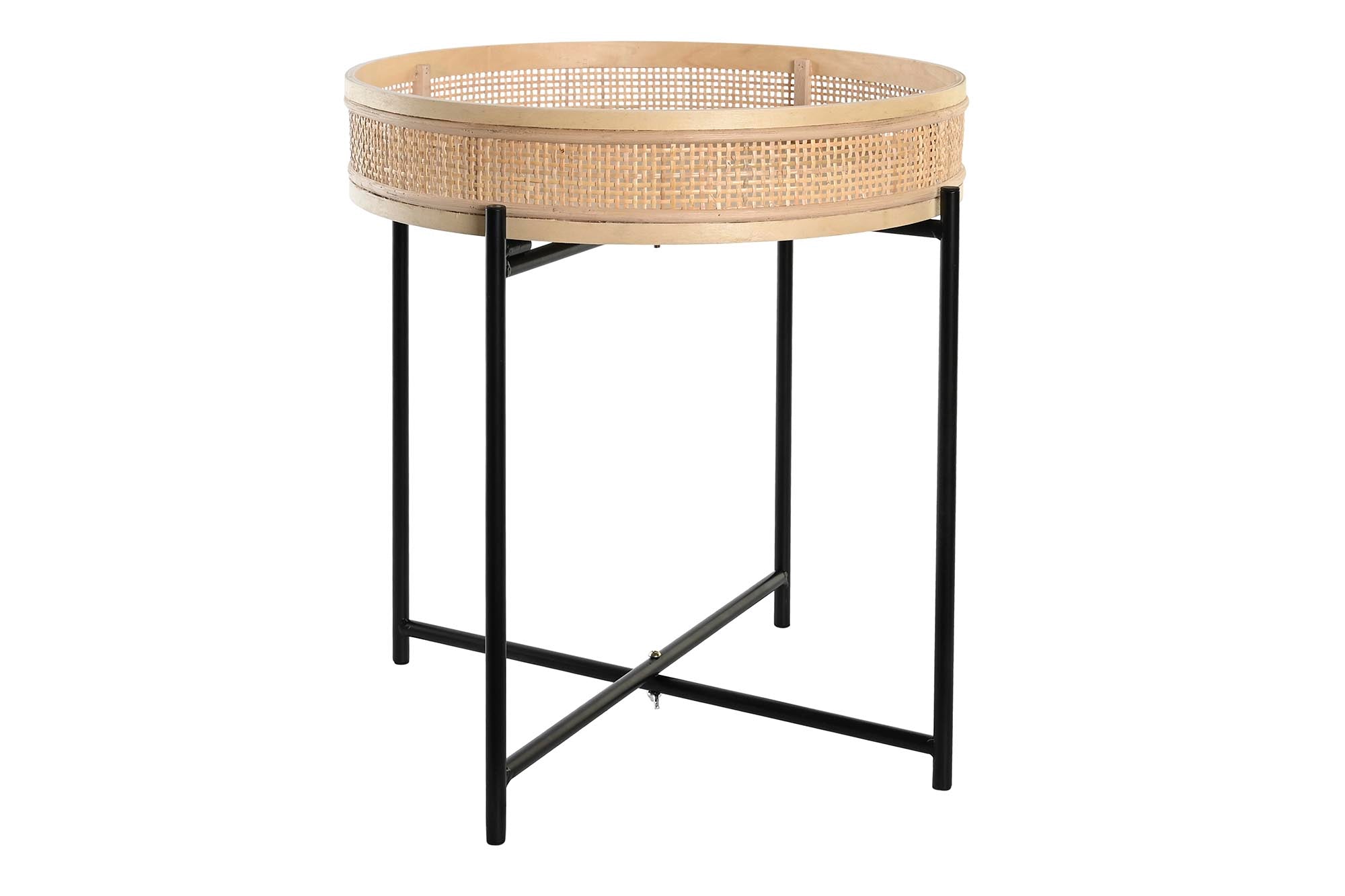 MACETERO RATAN METAL 43X43X46 NATURAL - Imagen 1