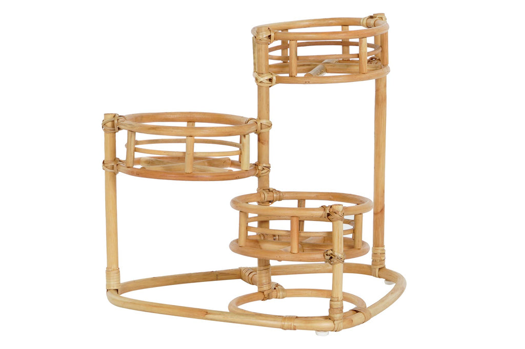 MACETERO RATAN 48X28X45 3 MACETAS NATURAL - Imagen 2