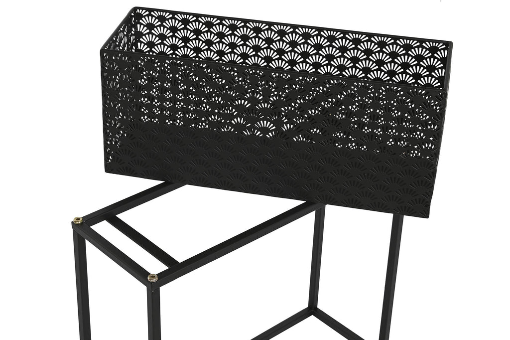 MACETERO SET 2 METAL 60X22X70 NEGRO - Imagen 1