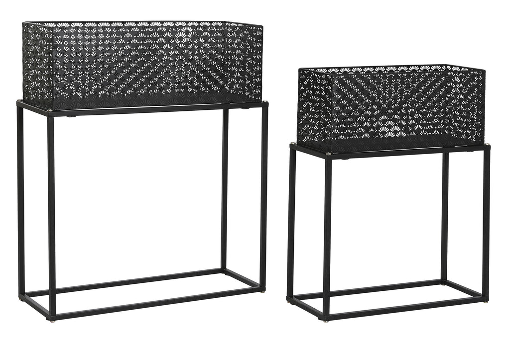 MACETERO SET 2 METAL 60X22X70 NEGRO - Imagen 3