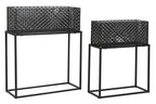 MACETERO SET 2 METAL 60X22X70 NEGRO - Imagen 3