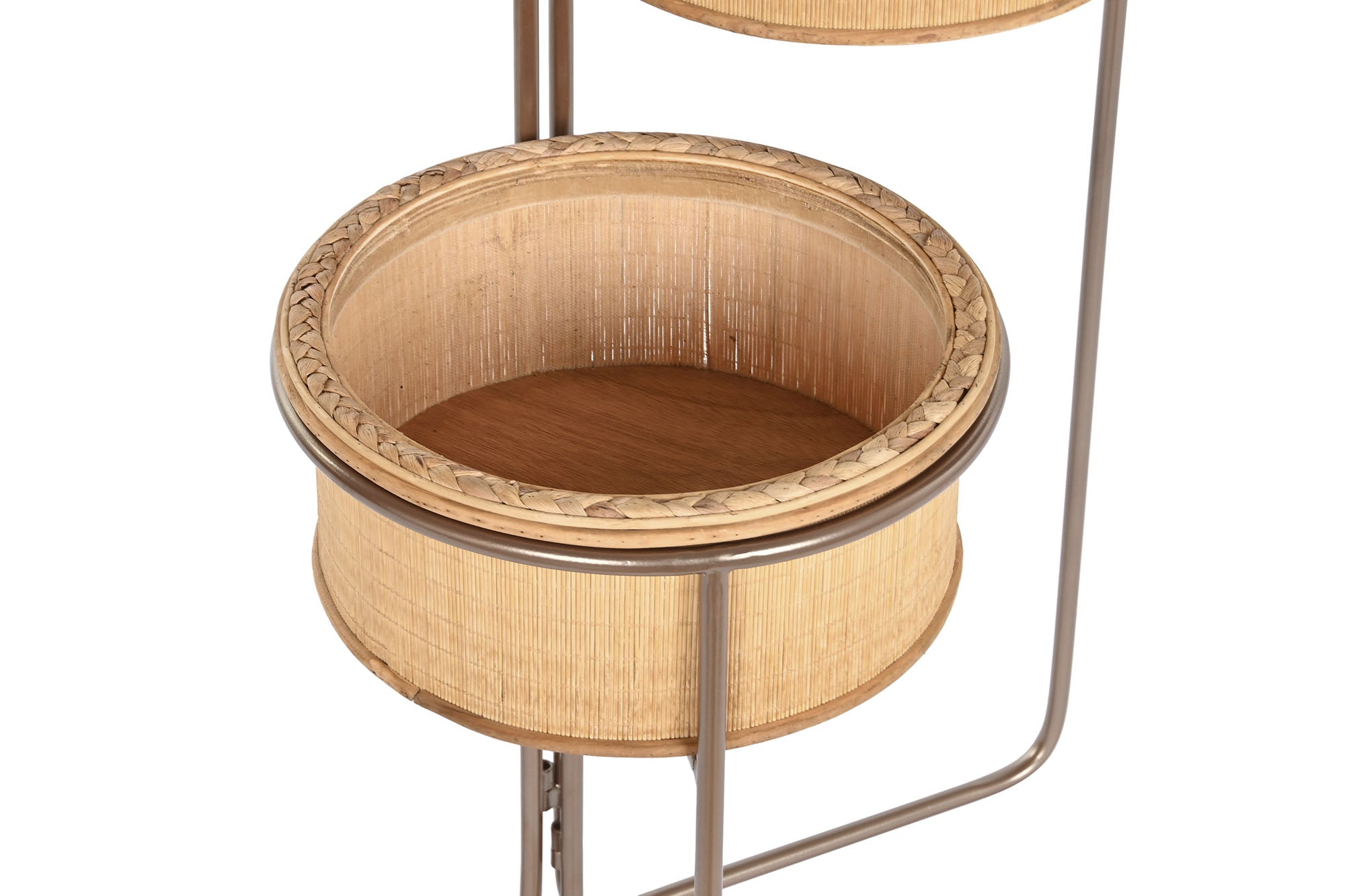 MACETERO BAMBU HIERRO 55X42X79 DESPLEGABLE MARRON - Imagen 2
