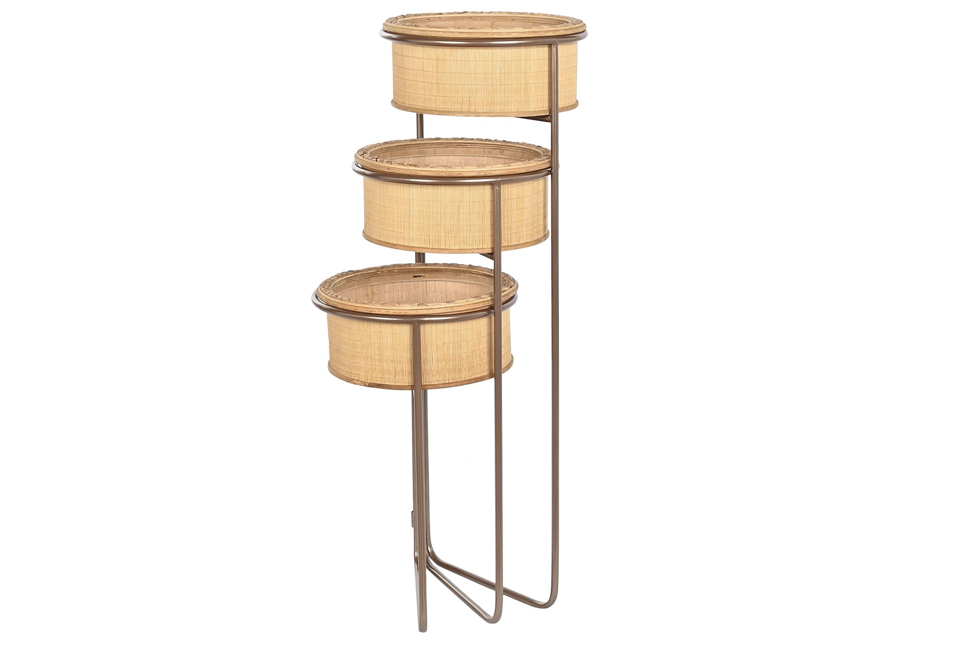 MACETERO BAMBU HIERRO 55X42X79 DESPLEGABLE MARRON - Imagen 3