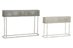 MACETERO SET 2 METAL 100X22X70 ENVEJECIDO GRIS - Imagen 2