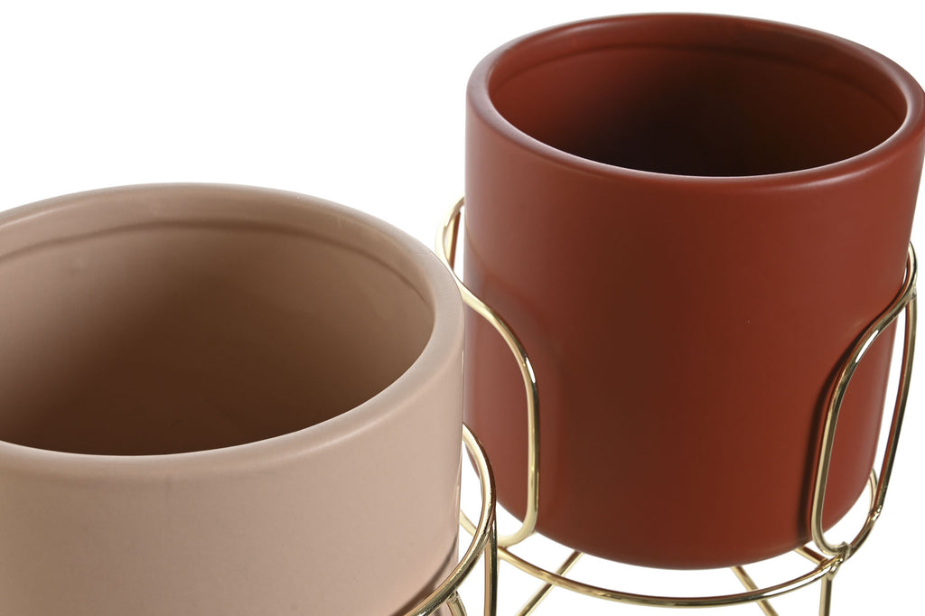 MACETERO GRES METAL 18X18X21 2 SURT. - Imagen 1