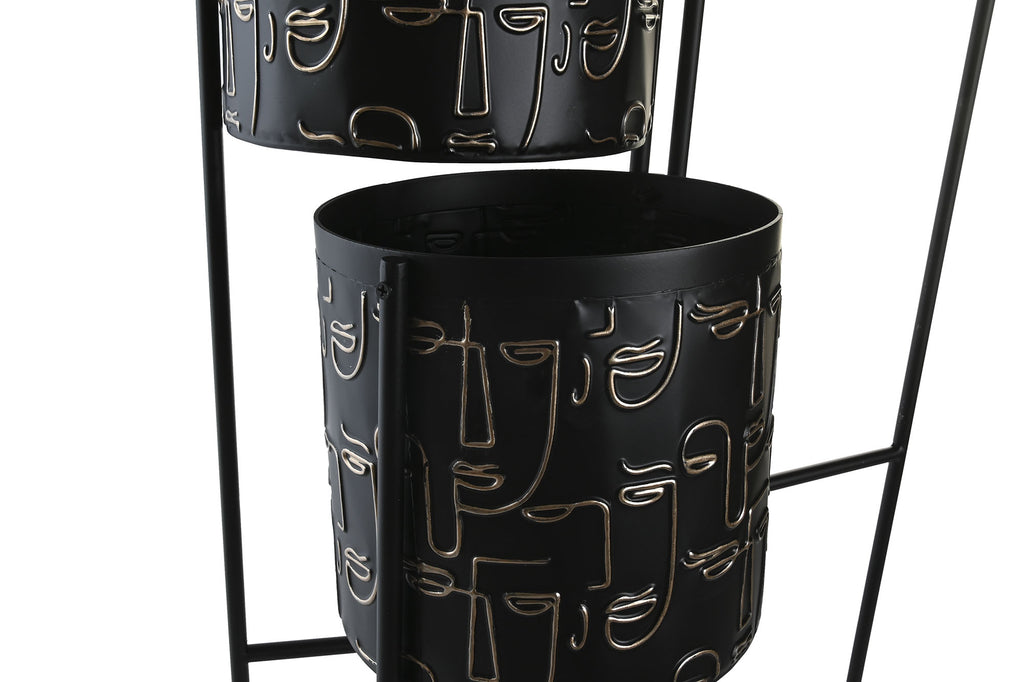 MACETERO METAL 22X22X93 CARAS NEGRO - Imagen 4