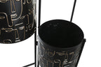 MACETERO METAL 22X22X93 CARAS NEGRO - Imagen 2