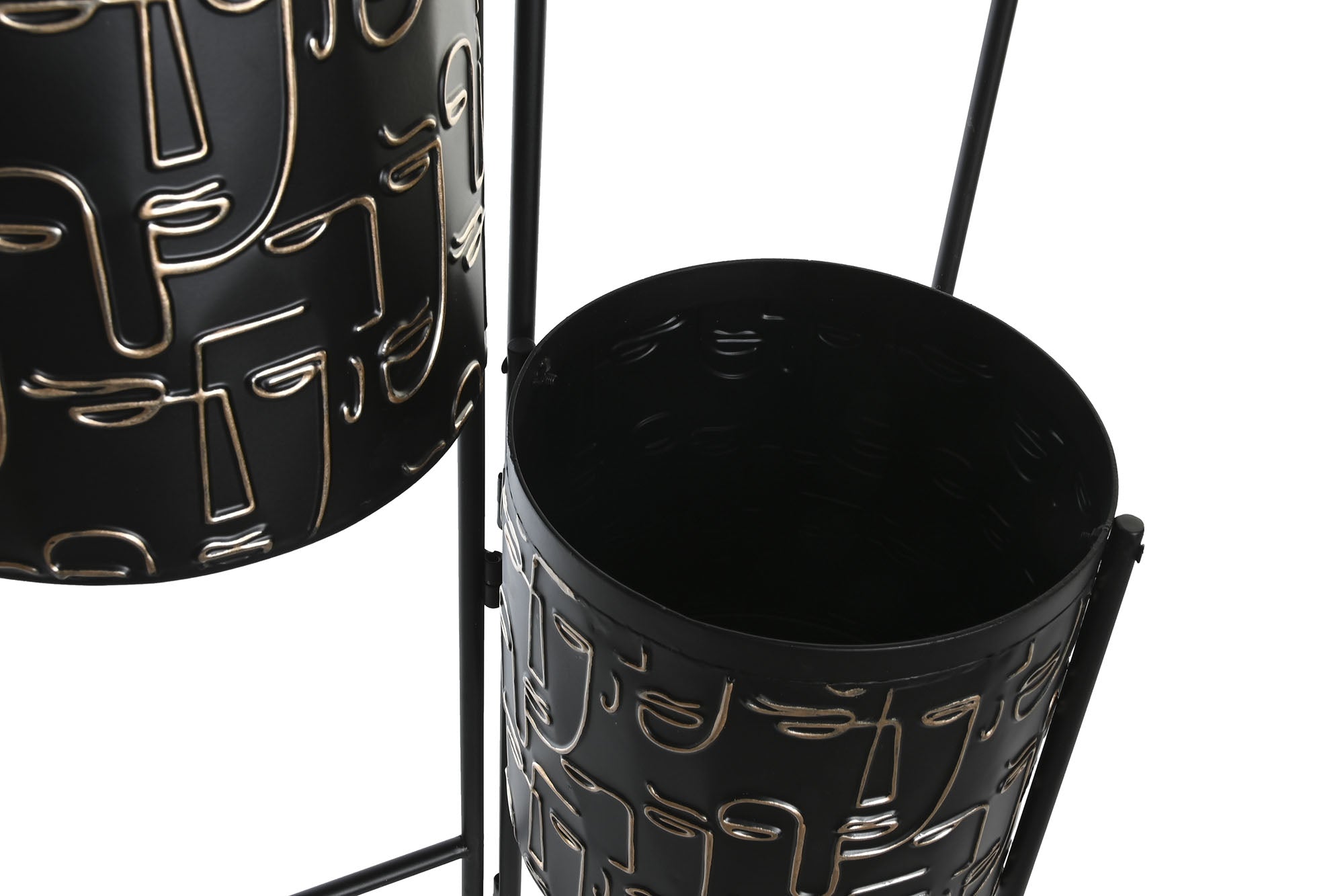 MACETERO METAL 22X22X93 CARAS NEGRO - Imagen 2