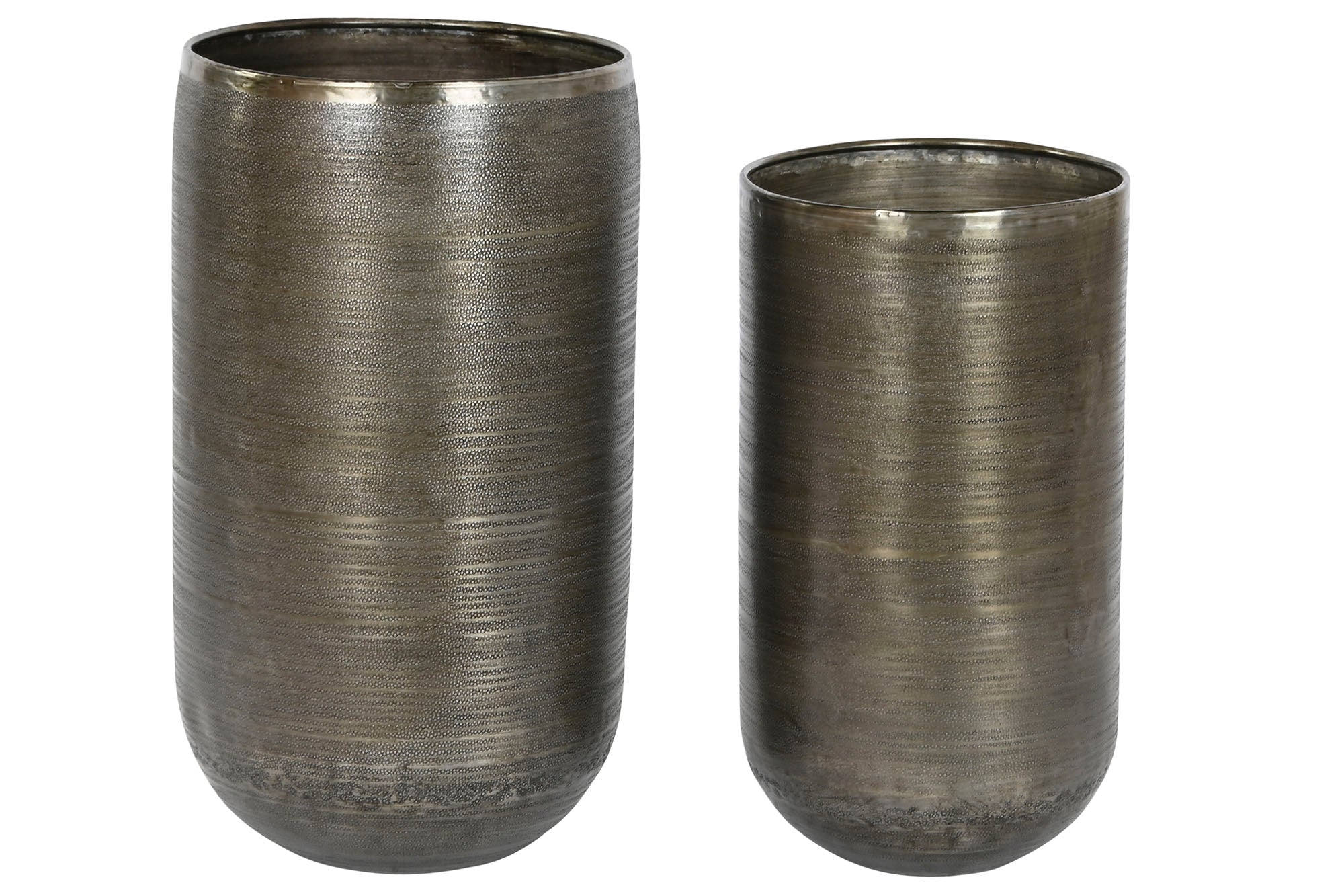 MACETERO SET 2 ALUMINIO 35X35X64 ENVEJECIDO - Imagen 1