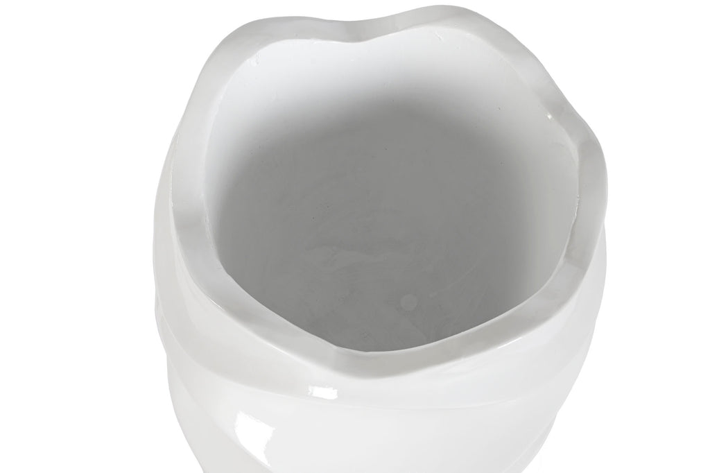 MACETERO FIBRA VIDRIO 38X38X81 ONDAS LACADO BLANCO - Imagen 3