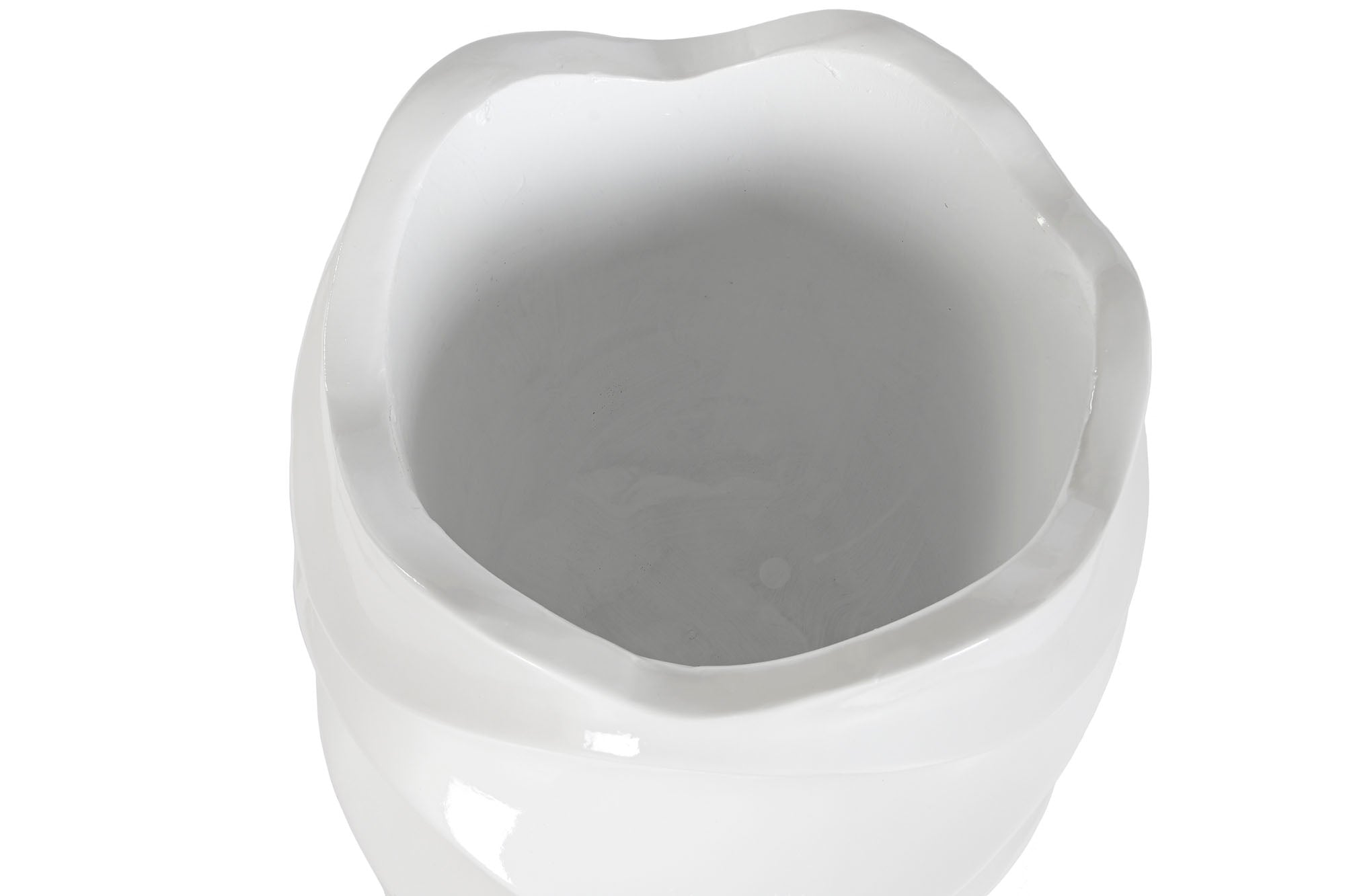 MACETERO FIBRA VIDRIO 38X38X81 ONDAS LACADO BLANCO - Imagen 3