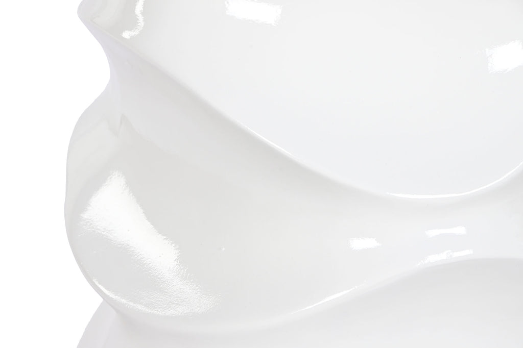 MACETERO FIBRA VIDRIO 38X38X81 ONDAS LACADO BLANCO - Imagen 1