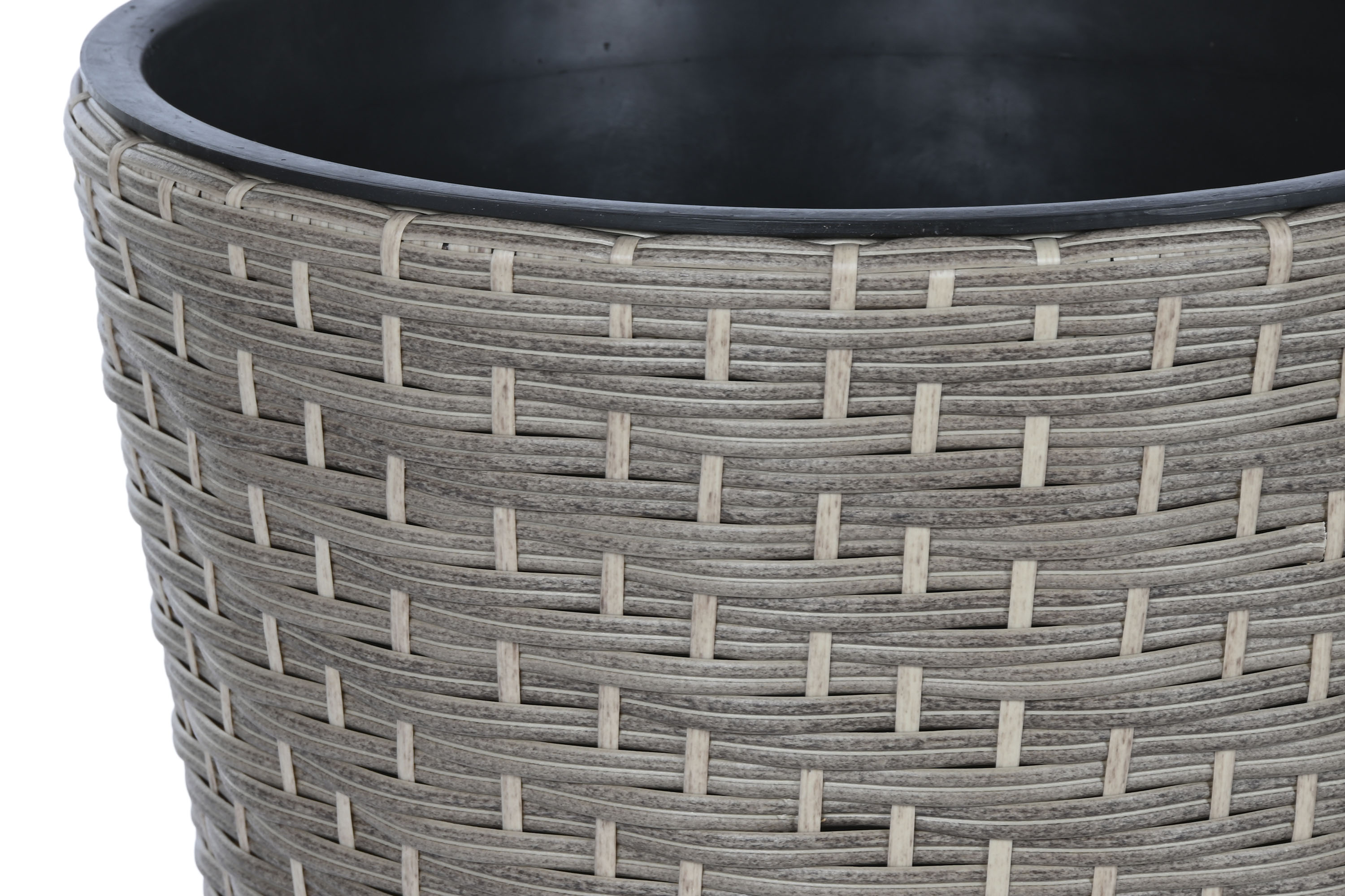 MACETERO SET 3 RATAN SINTETICO PP 40X40X45 NATURAL - Imagen 4