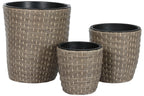 MACETERO SET 3 RATAN SINTETICO PP 40X40X45 NATURAL - Imagen 3