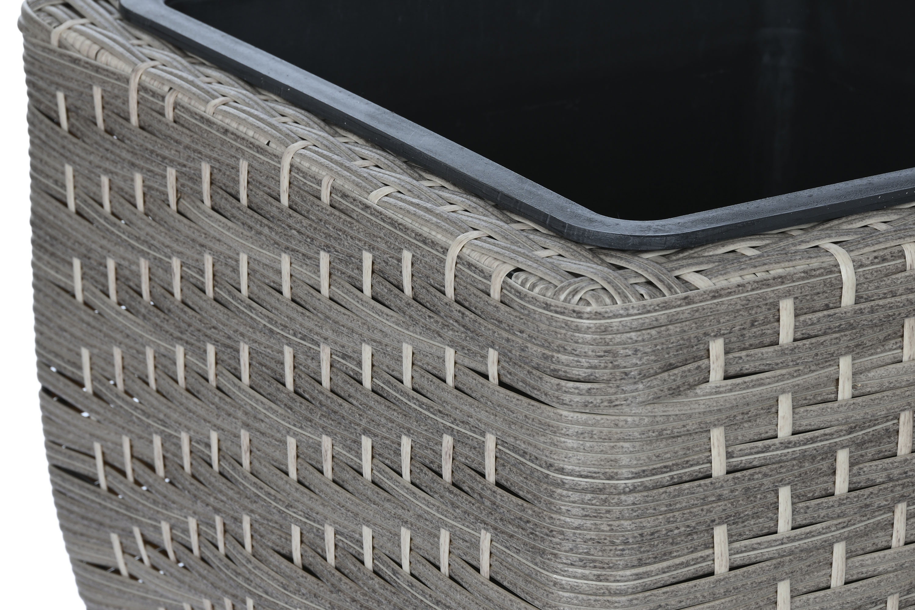 MACETERO SET 3 RATAN SINTETICO PP 40X40X36 NATURAL - Imagen 3