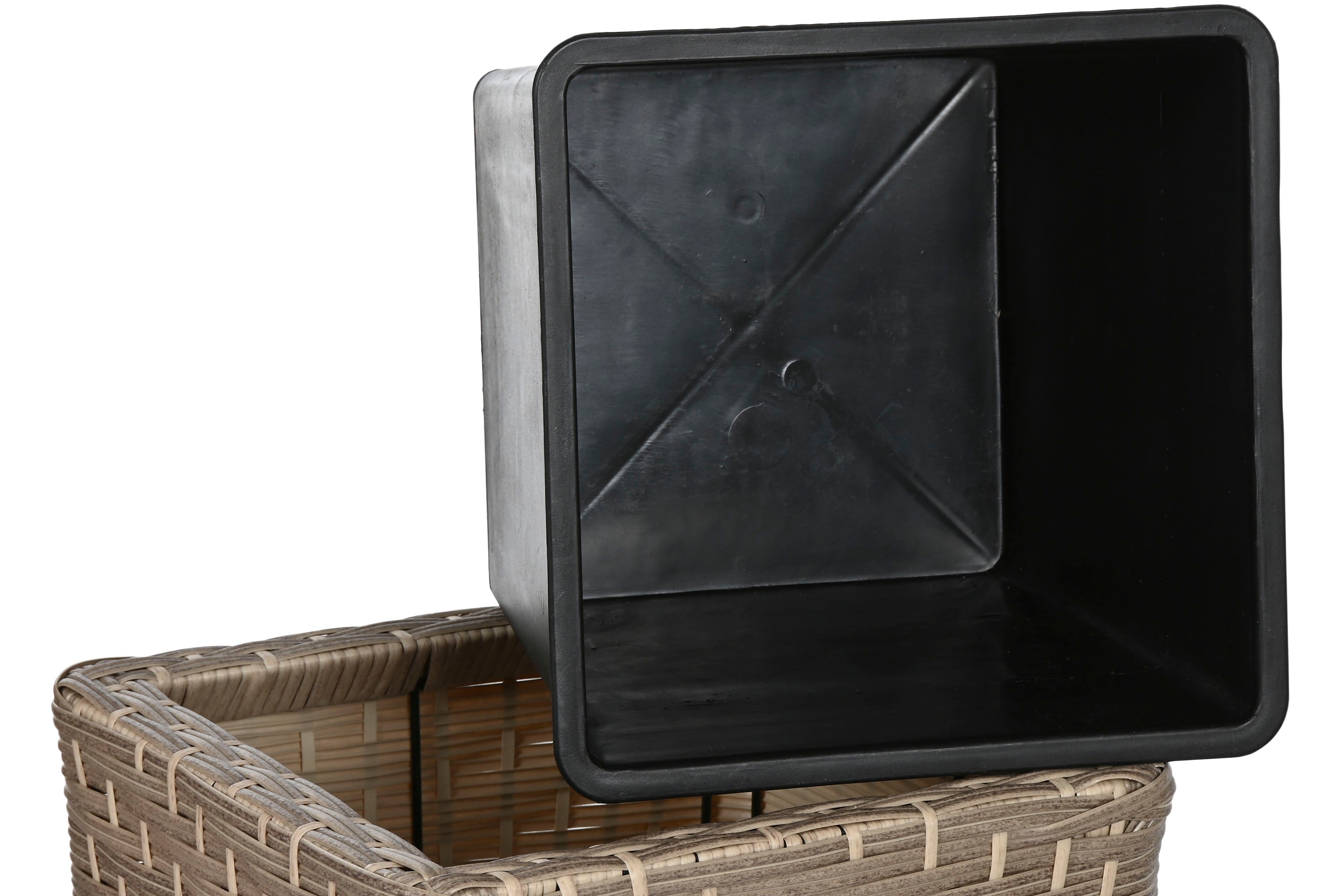 MACETERO SET 3 RATAN SINTETICO PP 40X40X36 NATURAL - Imagen 2