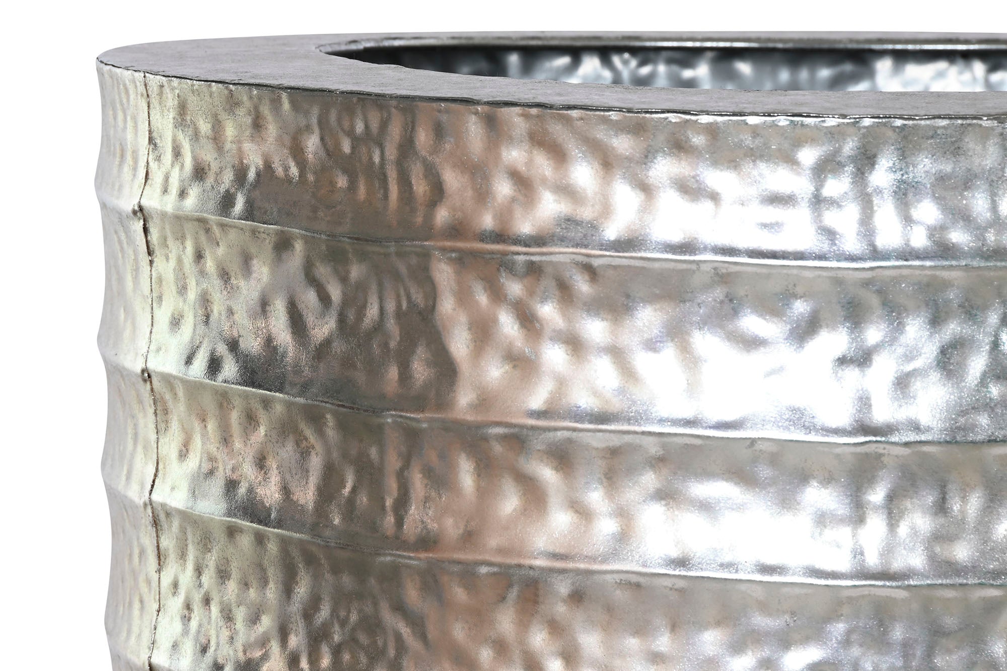 MACETERO SET 2 METAL 51X51X122 PLATEADO - Imagen 1