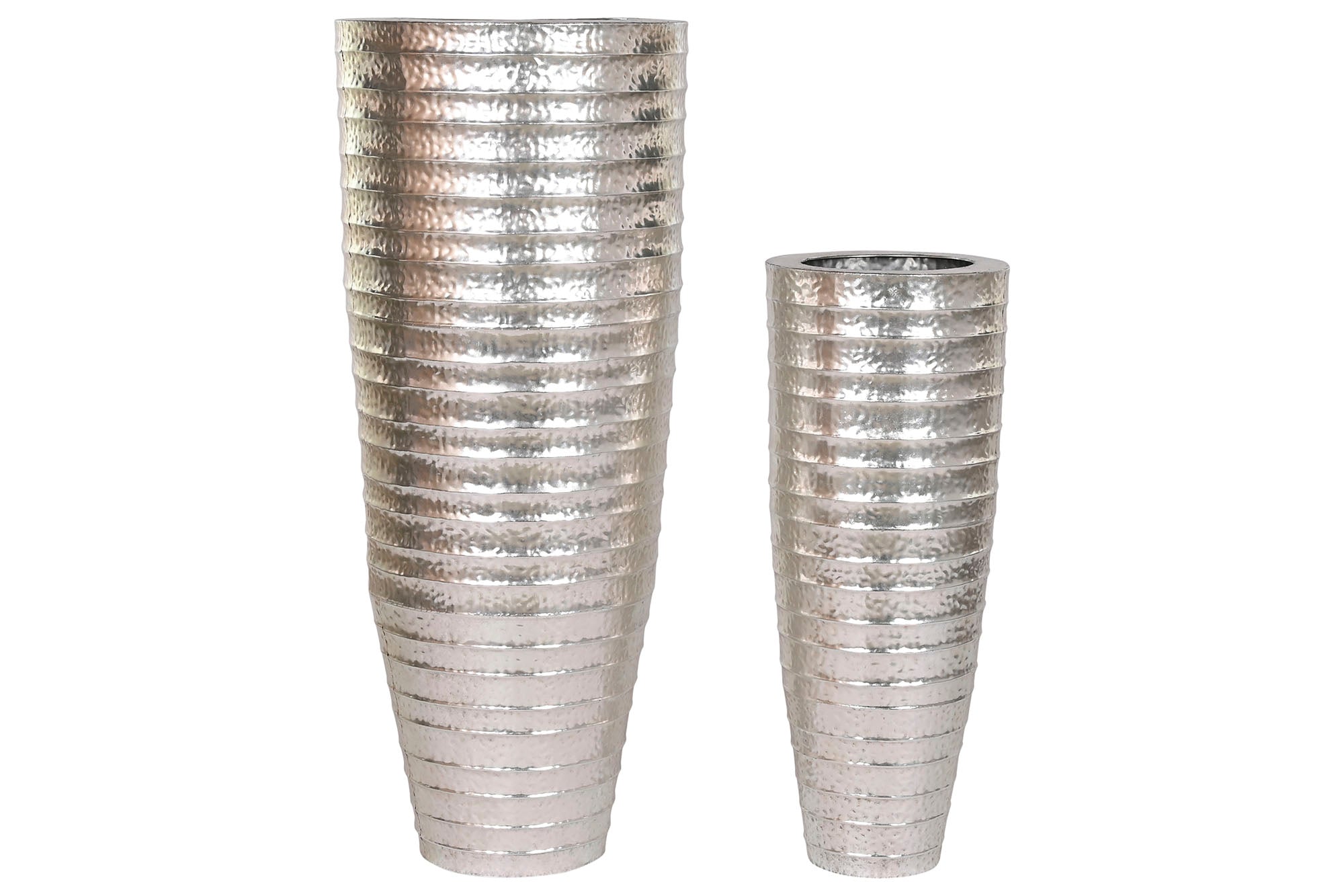 MACETERO SET 2 METAL 51X51X122 PLATEADO - Imagen 2