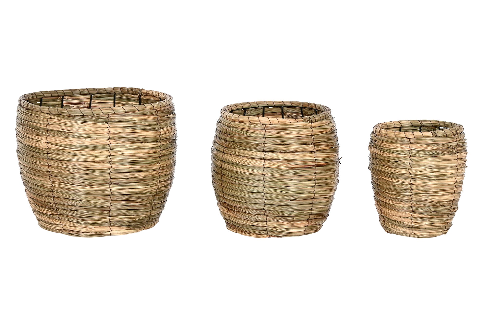 MACETERO SET 3 FIBRA 36X36X31 NATURAL MARRON - Imagen 3