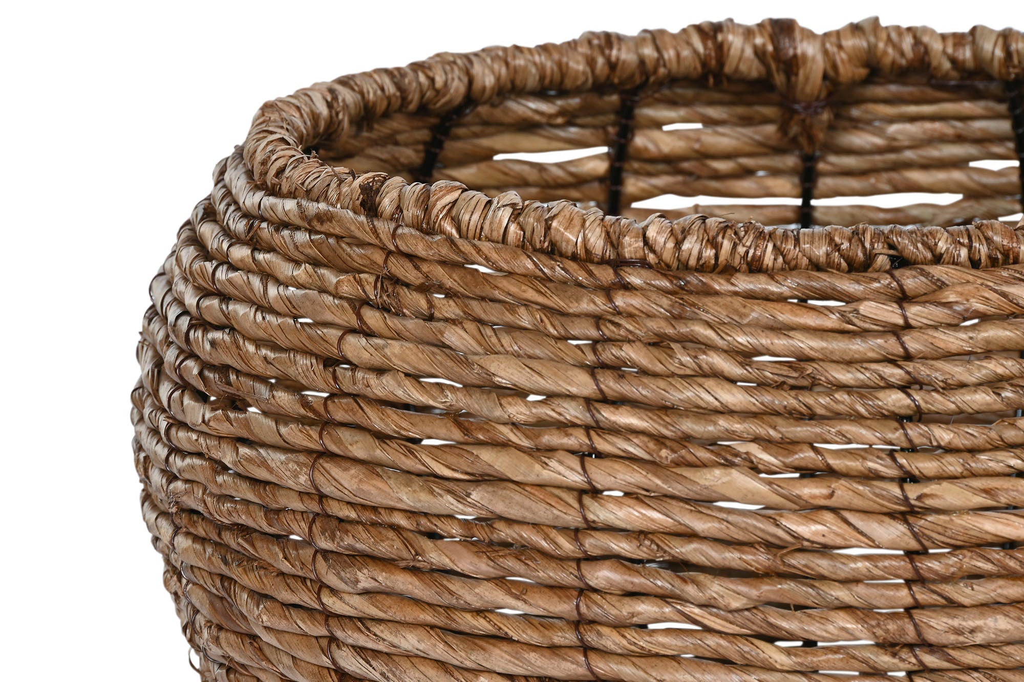 MACETERO SET 3 FIBRA METAL 41X41X32 NATURAL MARRON - Imagen 2