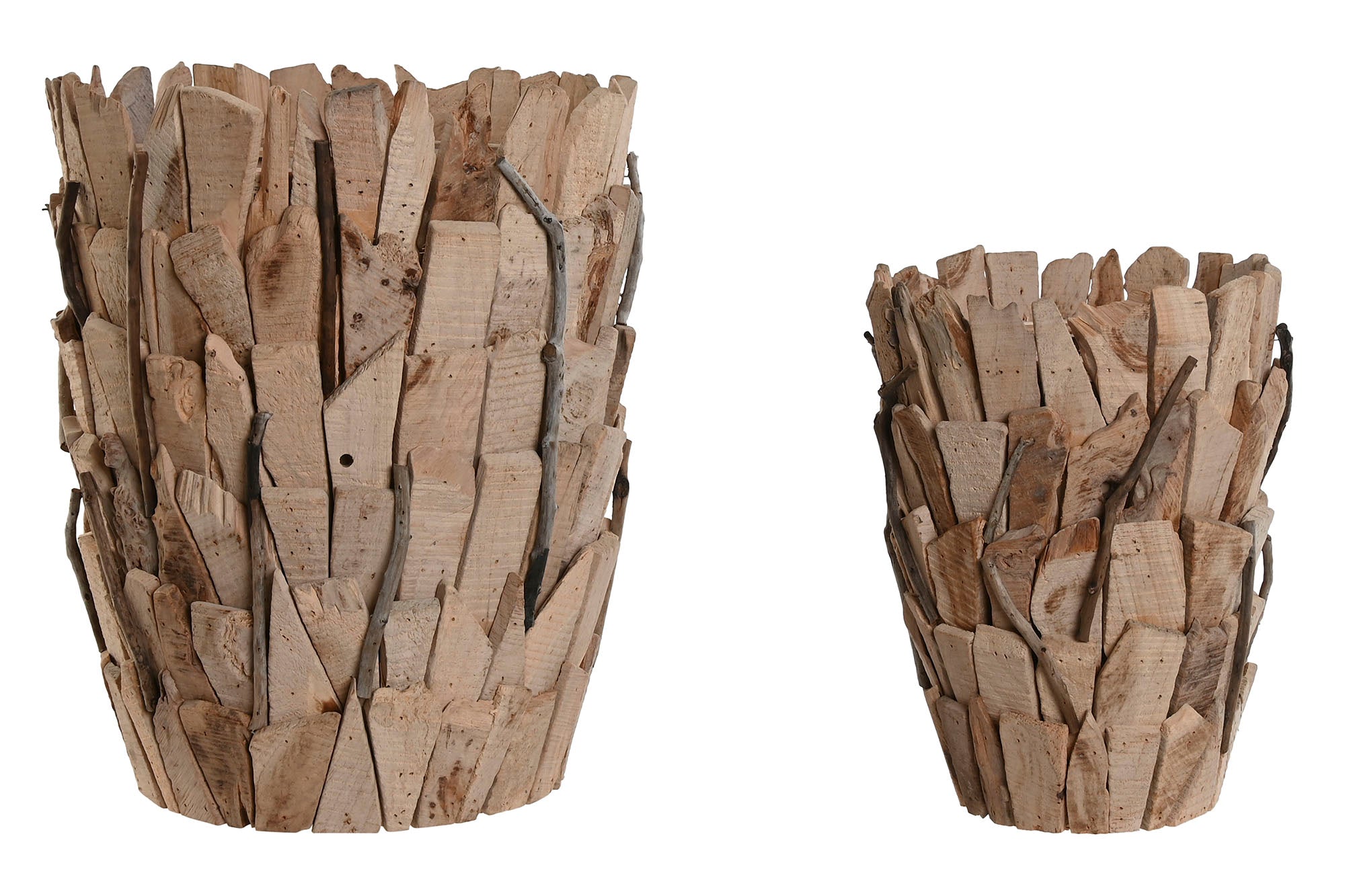 MACETERO SET 2 PAULOWNIA 35X35X45 MADERITAS - Imagen 1