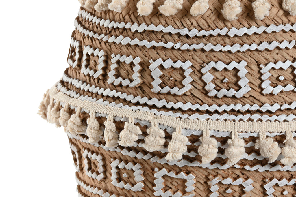 MACETERO CEMENTO 34X34X26 POMPONES MARRON - Imagen 2