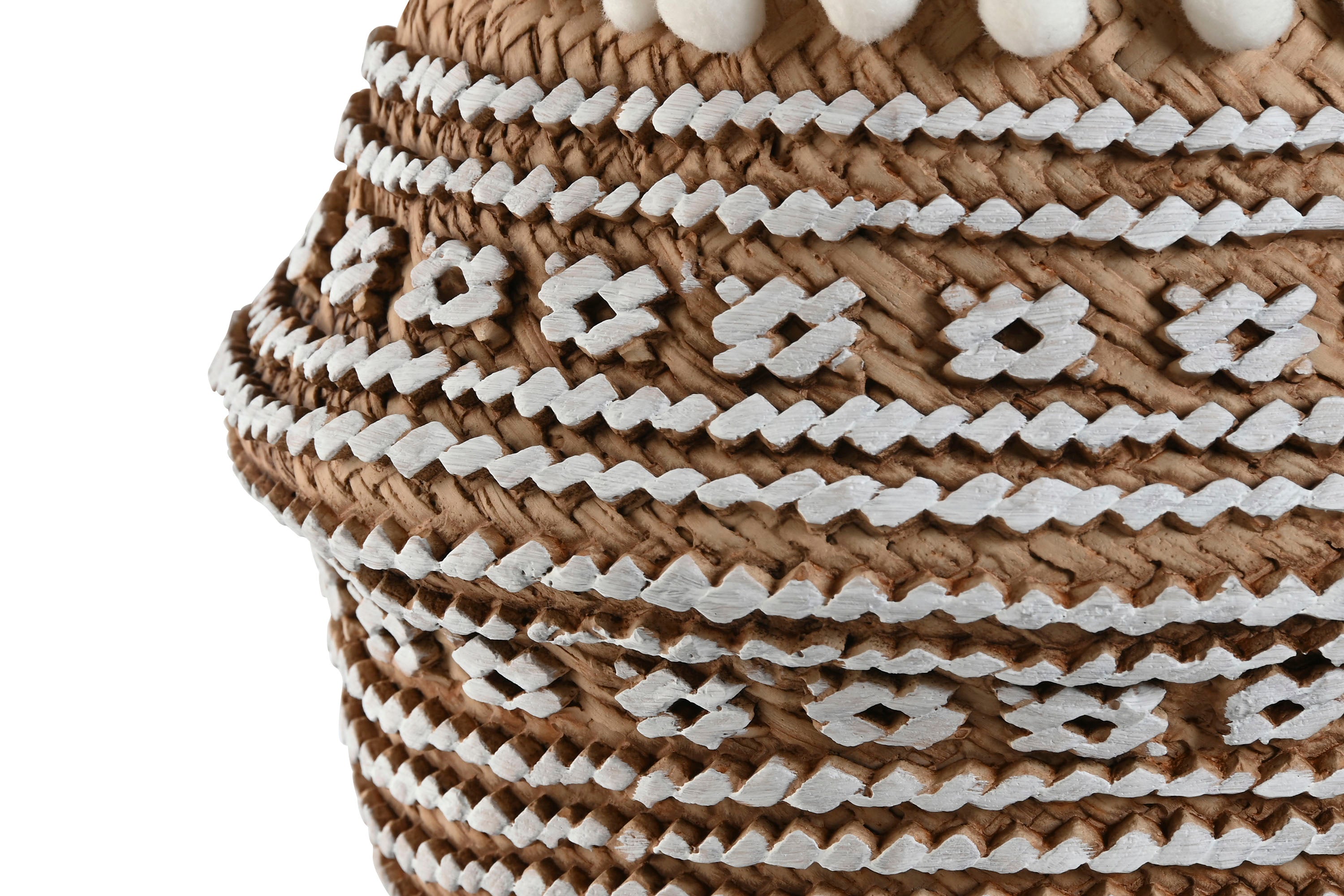 MACETERO CEMENTO 25X25X18 POMPONES MARRON - Imagen 3