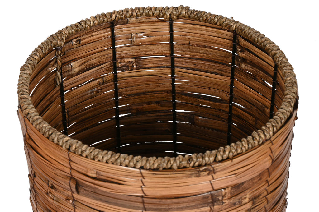 MACETERO SET 3 RATAN METAL 31X31X27 NATURAL MARRON - Imagen 3