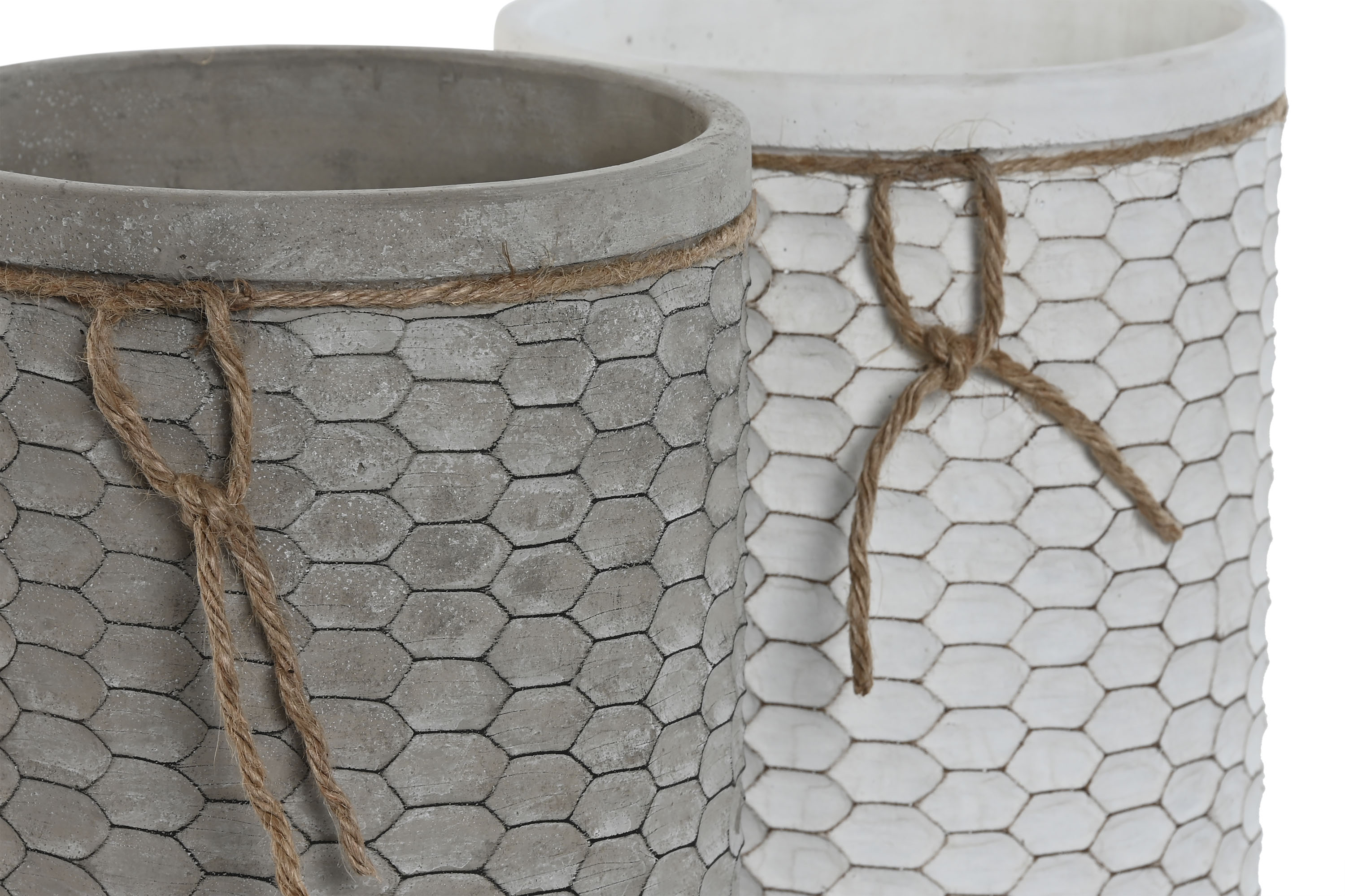 MACETERO SET 2 CEMENTO 17X17X21 PANEL ABEJA 2 SURT - Imagen 1