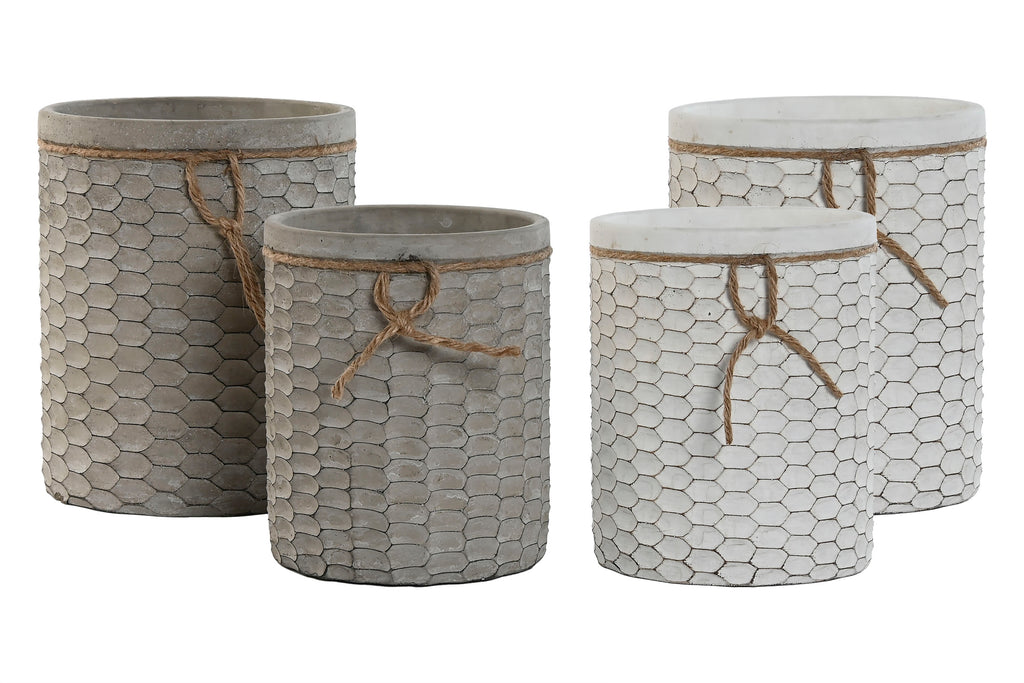 MACETERO SET 2 CEMENTO 17X17X21 PANEL ABEJA 2 SURT - Imagen 2