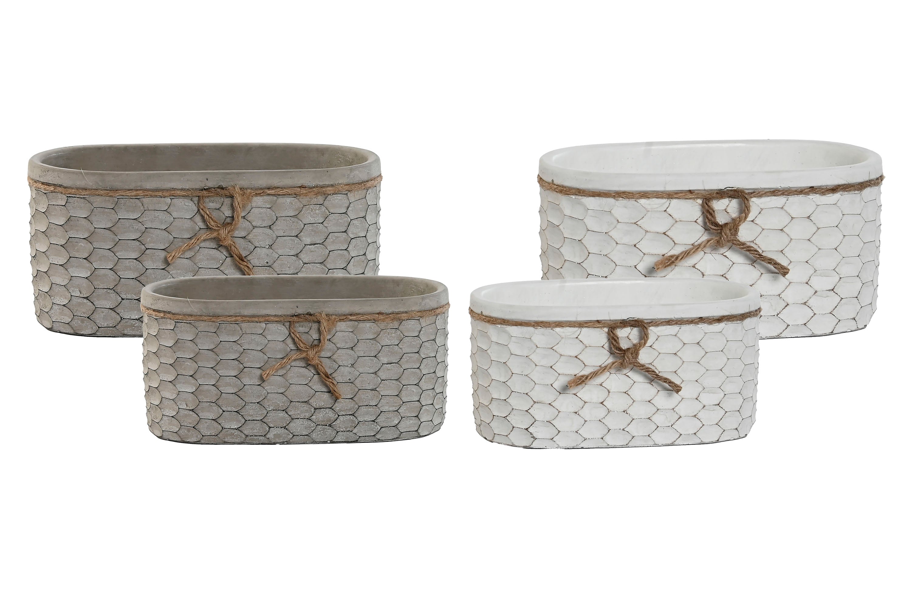 MACETERO SET 2 CEMENTO 23X13X11 PANEL ABEJA 2 SURT - Imagen 1