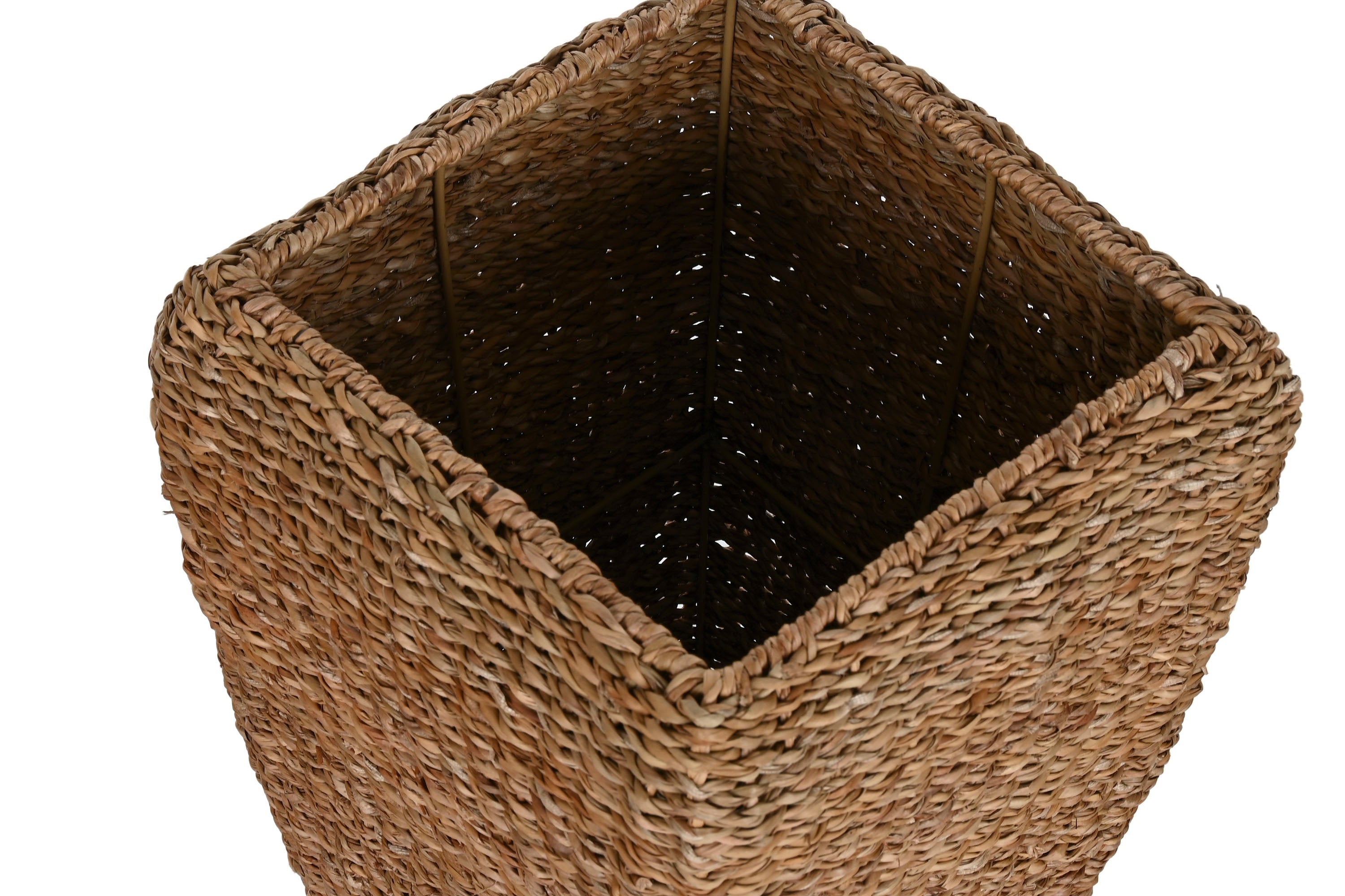 MACETERO SET 3 SEAGRASS METAL 40X40X70 NATURAL - Imagen 1