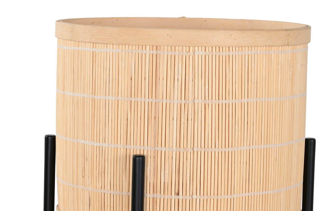 MACETERO SET 3 BAMBU METAL 31X31X103 NEGRO - Imagen 2