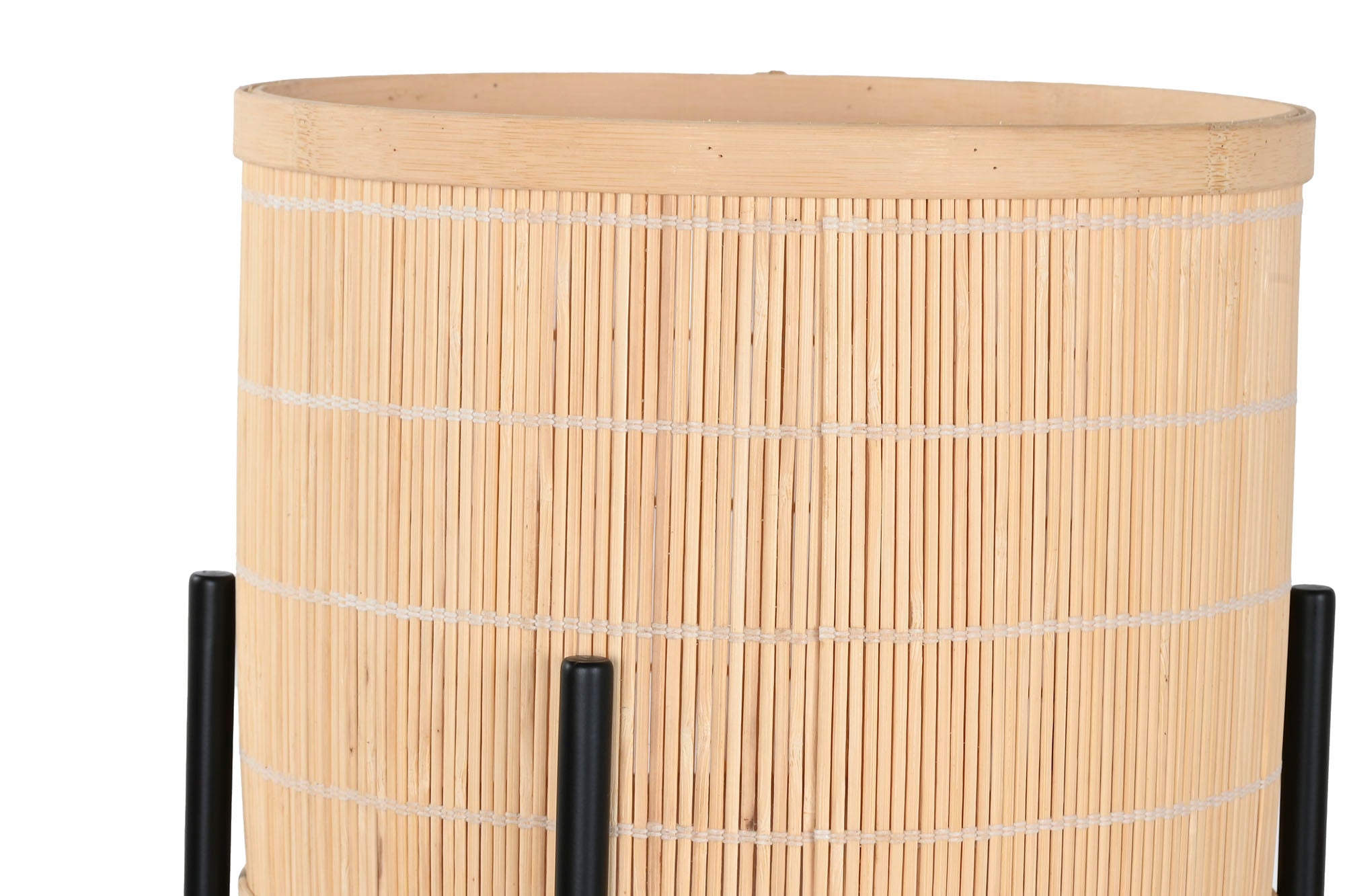 MACETERO SET 3 BAMBU METAL 31X31X103 NEGRO - Imagen 2