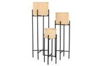 MACETERO SET 3 BAMBU METAL 31X31X103 NEGRO - Imagen 1