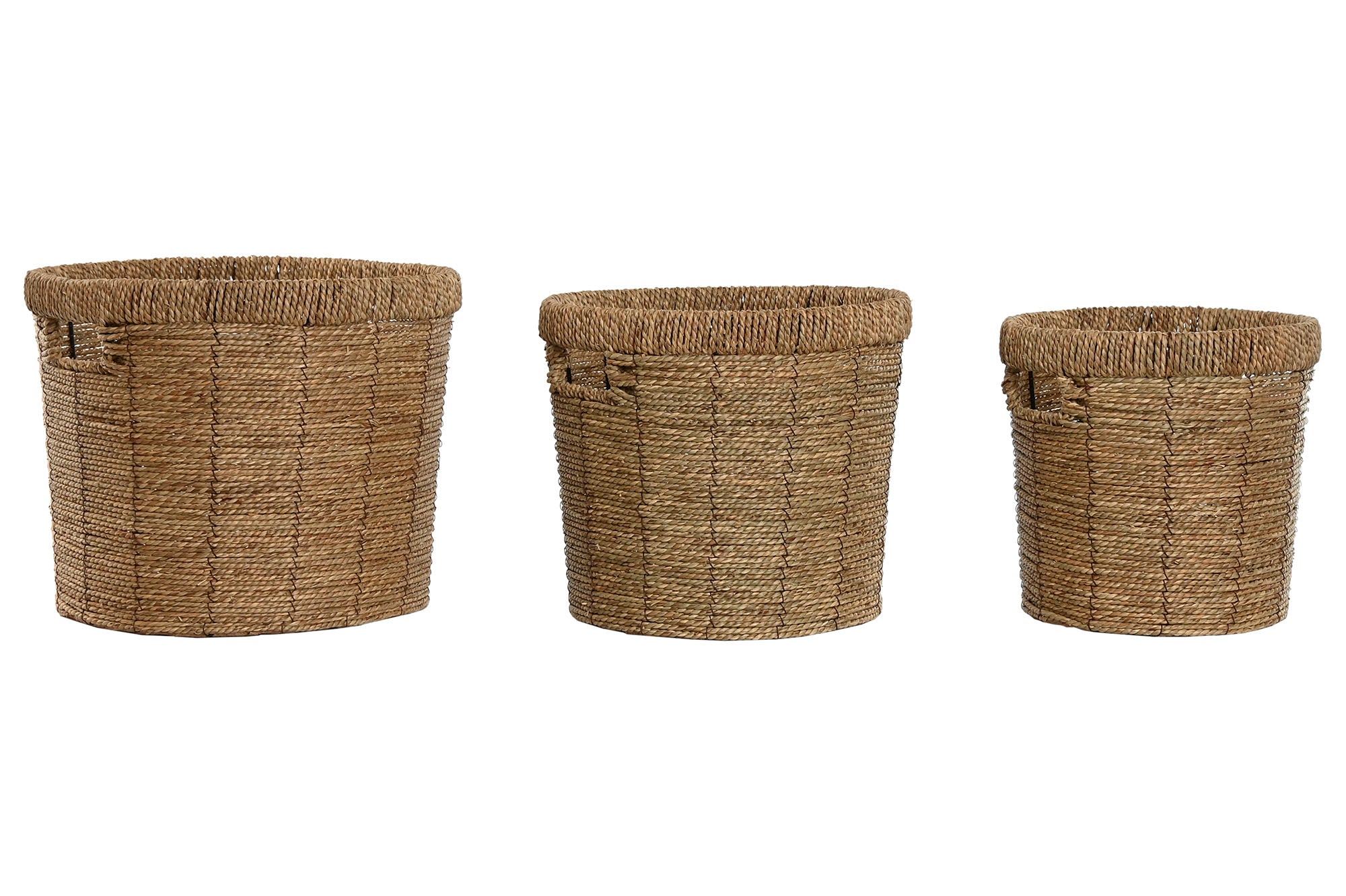 MACETERO SET 3 FIBRA METAL 36X36X29 MARRON - Imagen 3