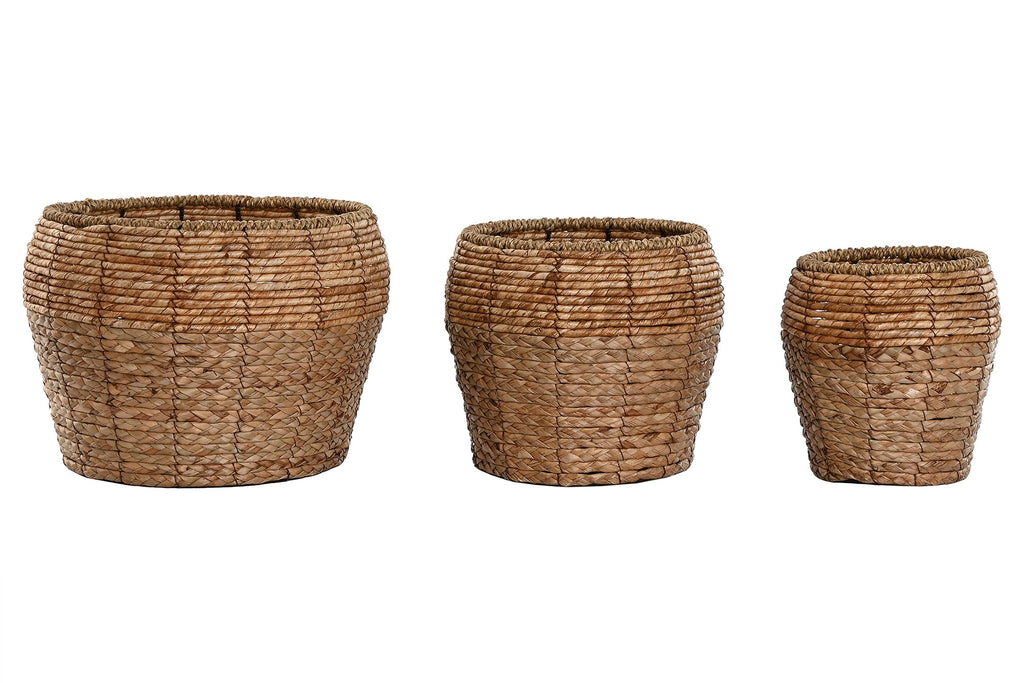 MACETERO SET 3 FIBRA METAL 32X32X25 NATURAL - Imagen 2