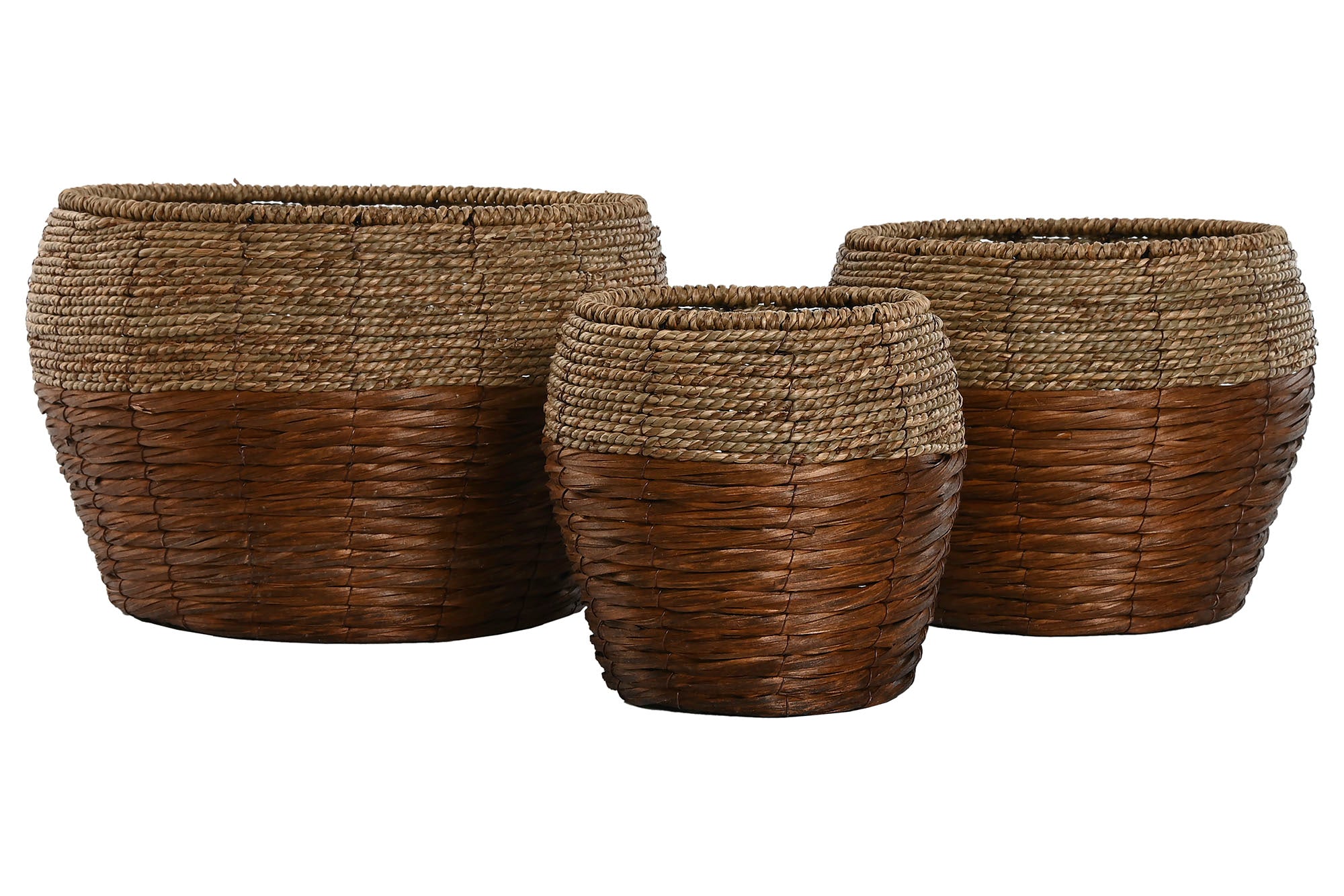 MACETERO SET 3 FIBRA METAL 32X32X23 NATURAL - Imagen 3