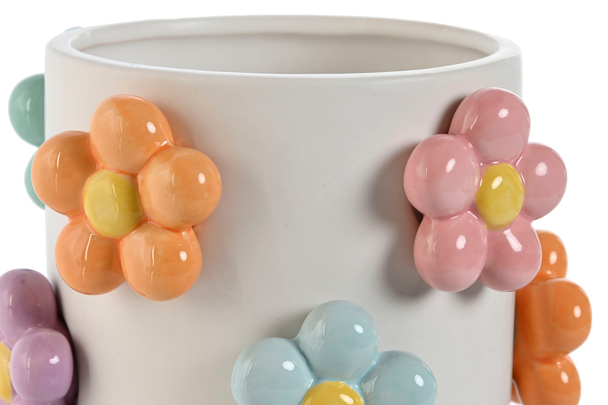 MACETERO DOLOMITE 17X17X14,5 FLORES BLANCO - Imagen 2