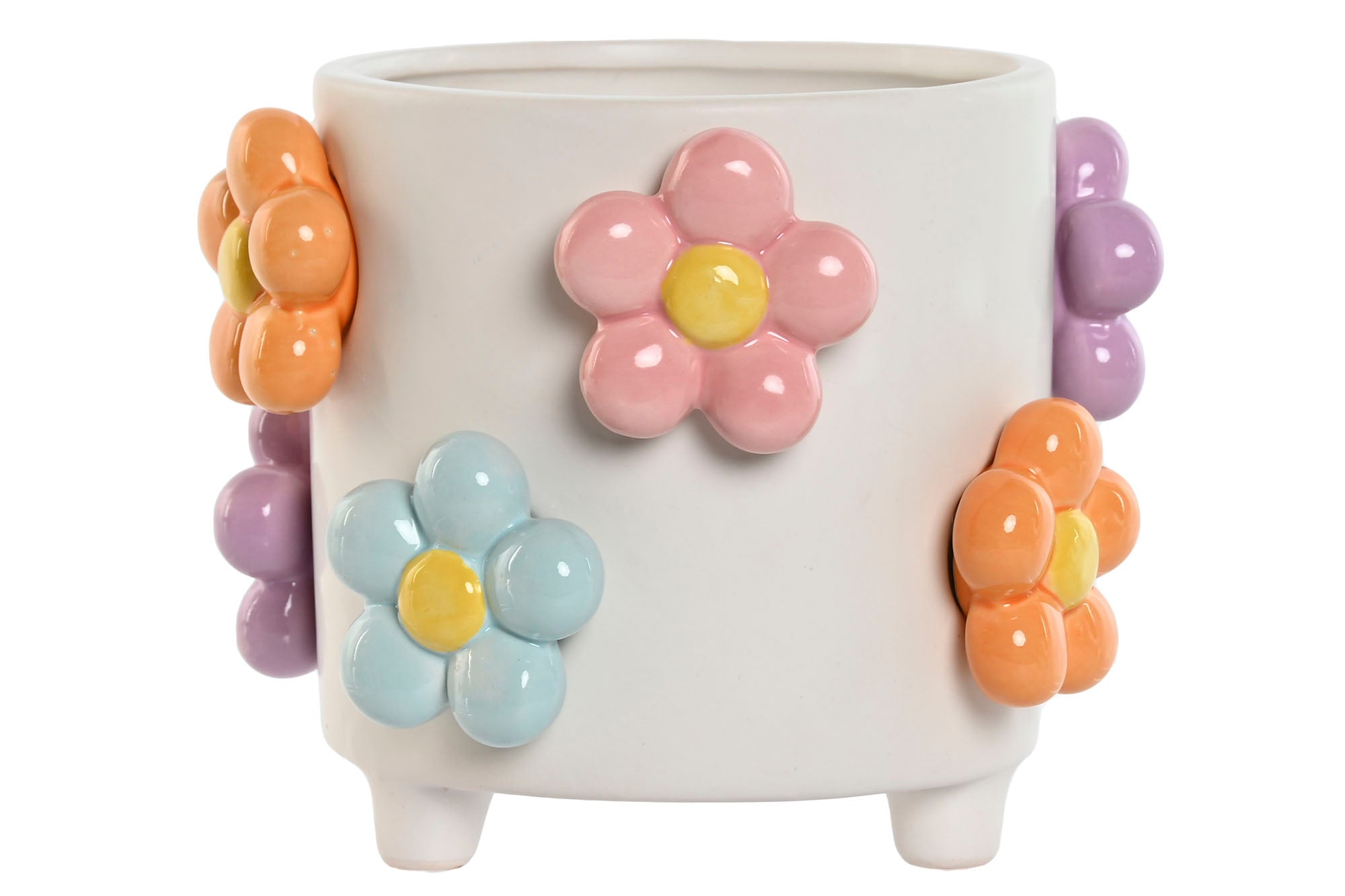 MACETERO DOLOMITE 17X17X14,5 FLORES BLANCO - Imagen 3